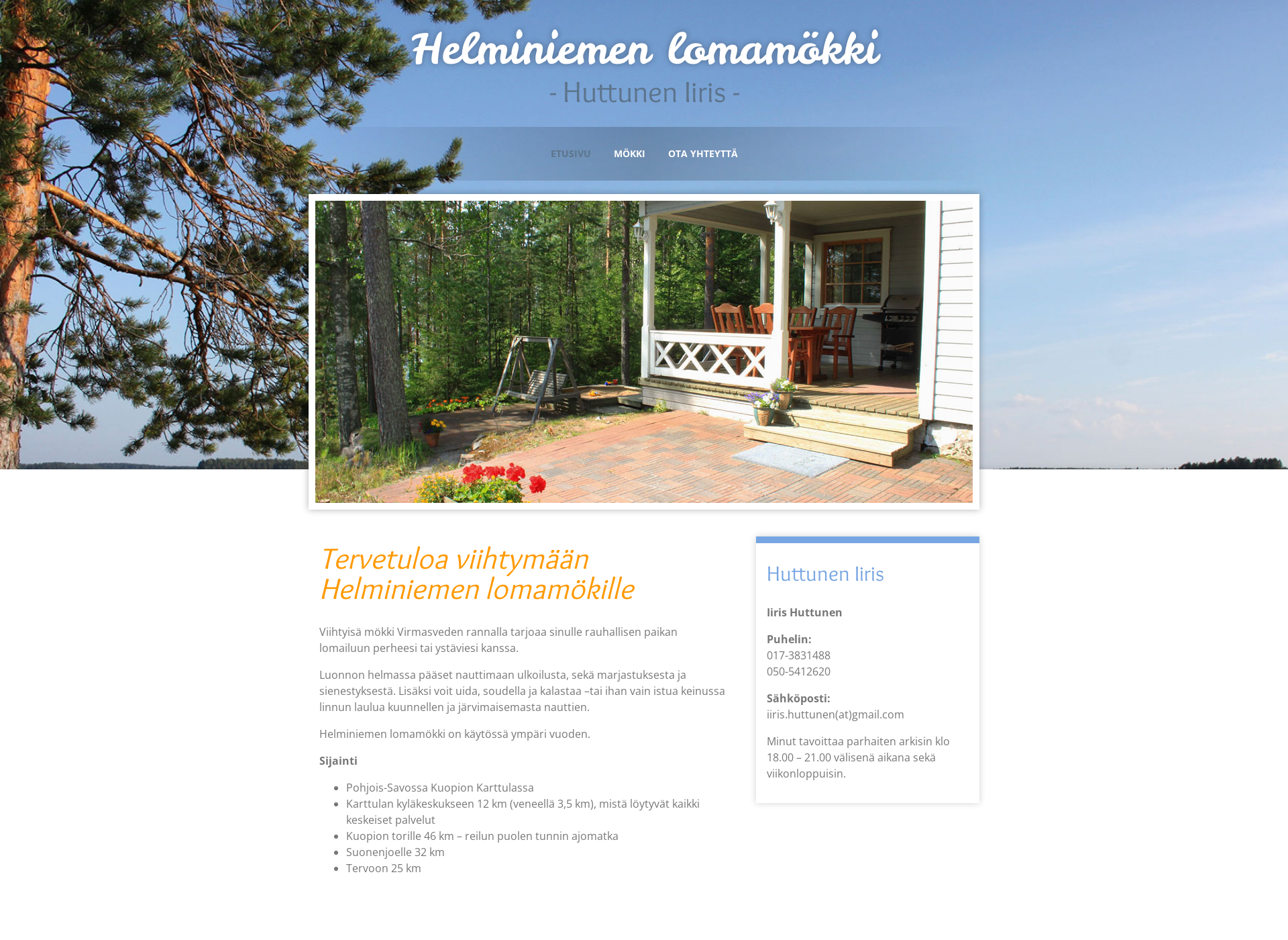 Skärmdump för lomamokkihelminiemi.fi