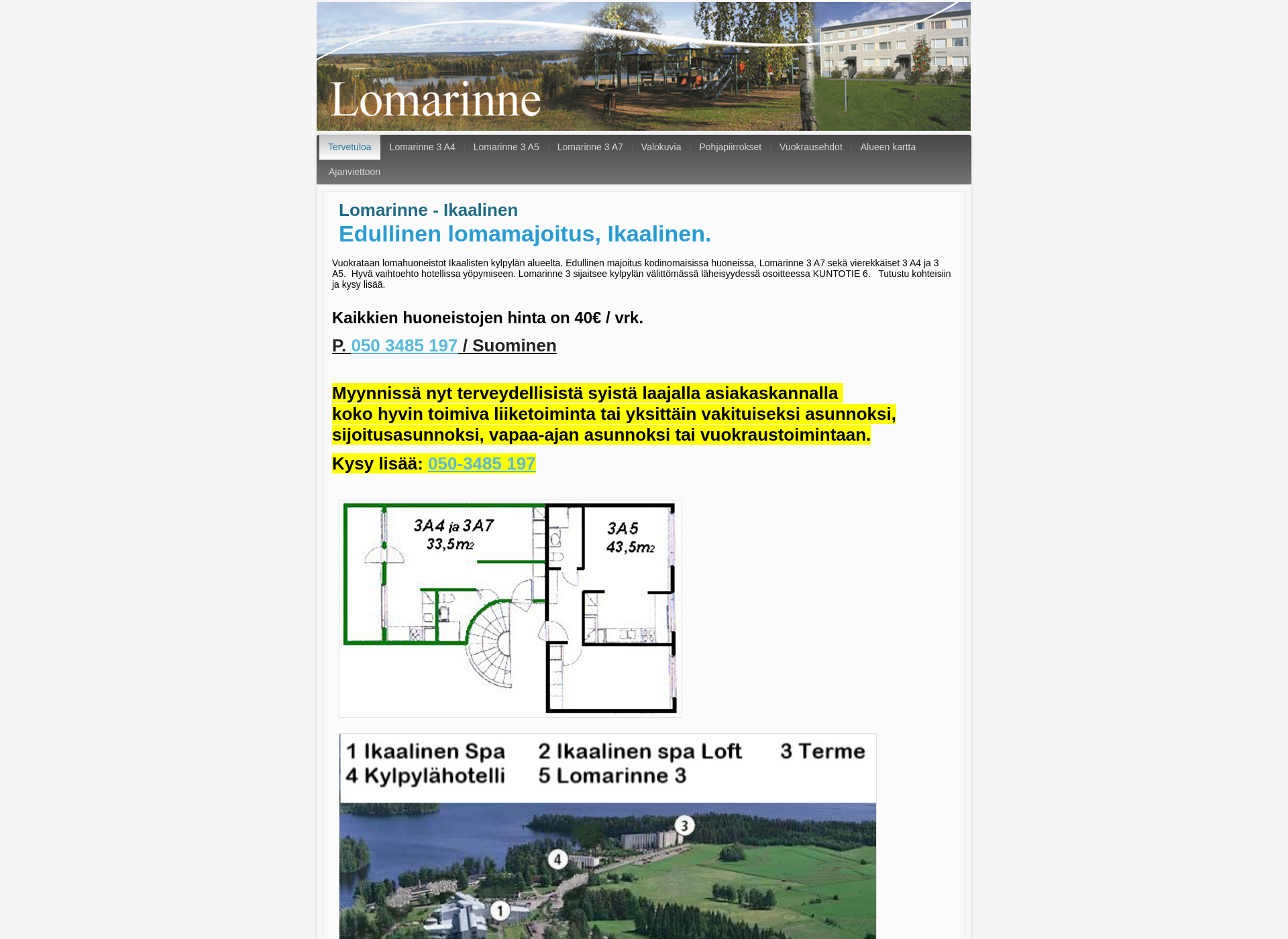 Screenshot for lomarinne.fi