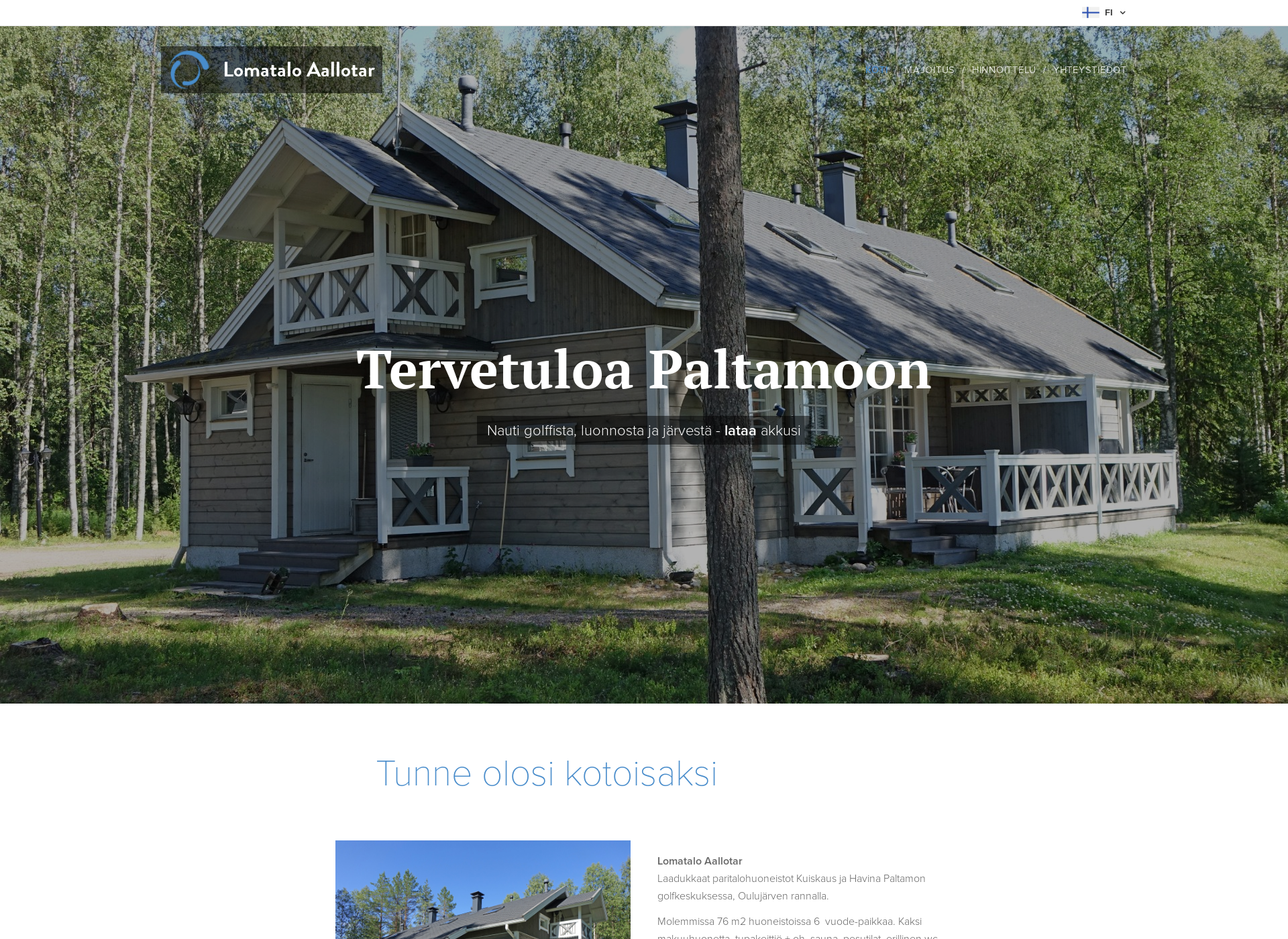 Screenshot for lomatalo-aallotar.fi
