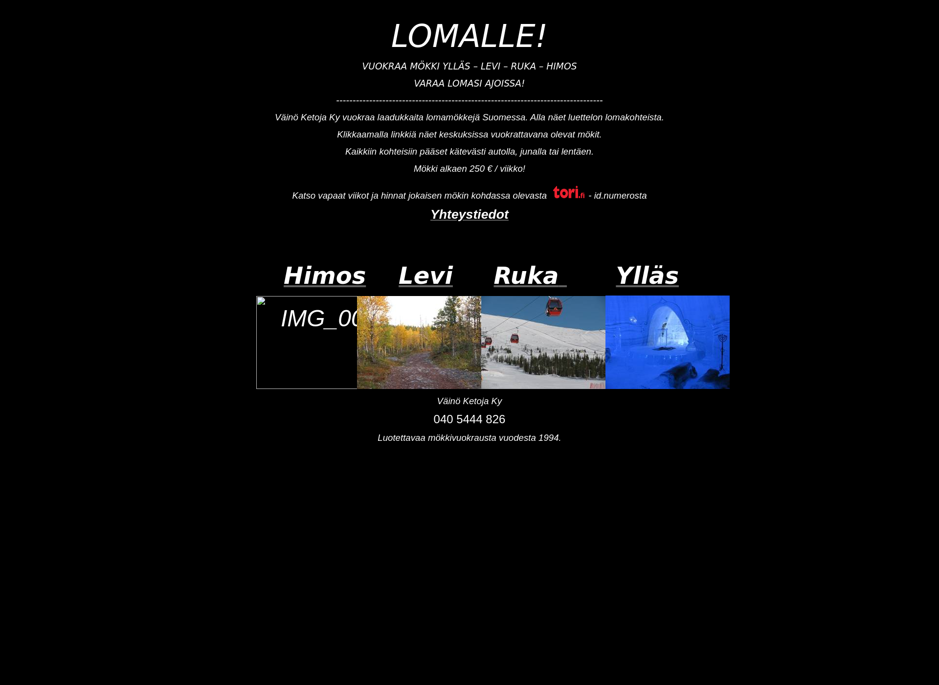 Screenshot for lomatuuri.fi