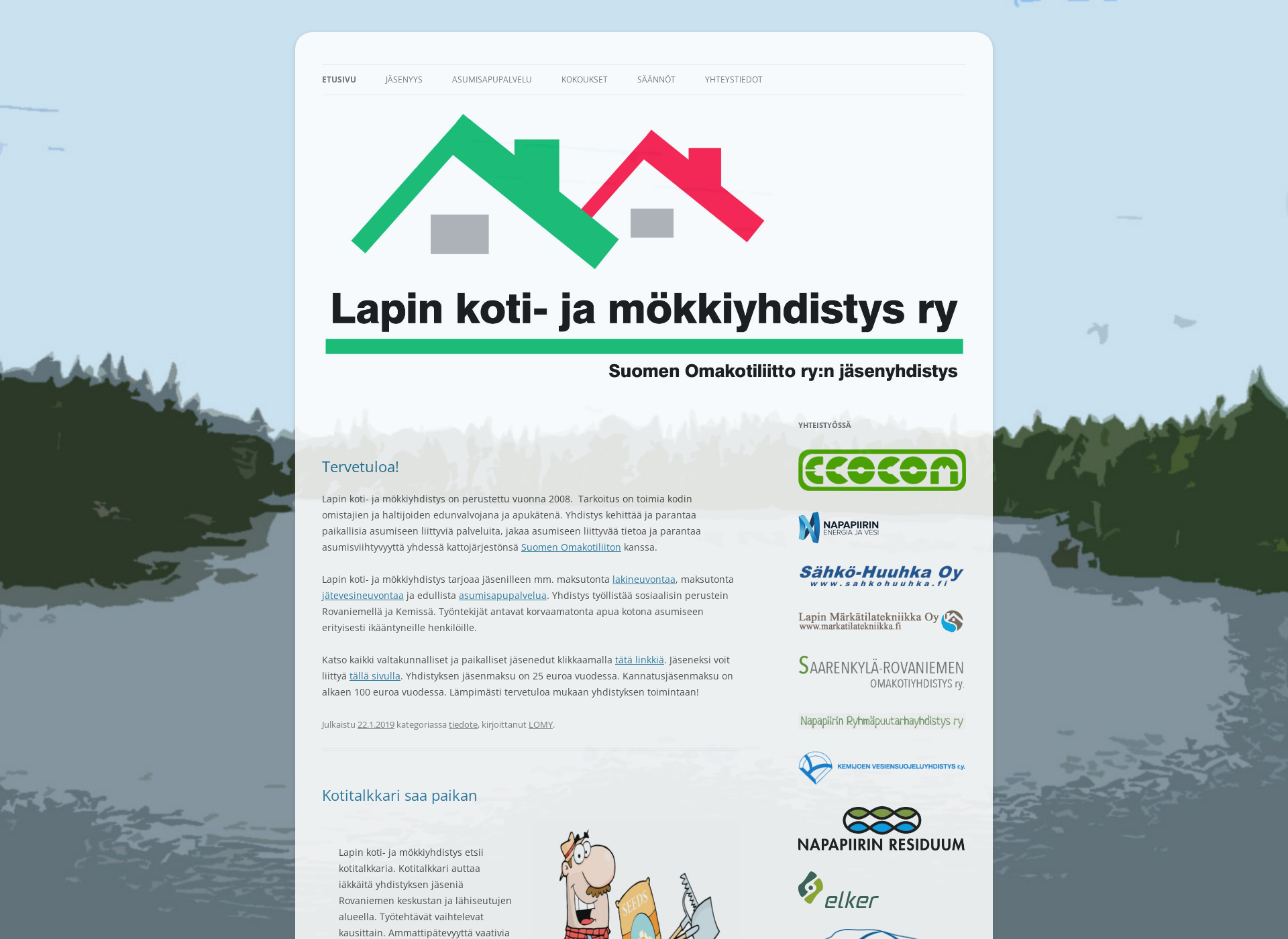 Skärmdump för lomy.fi