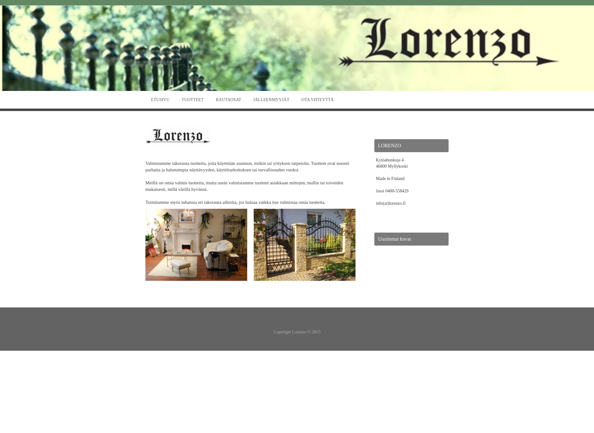 Skärmdump för lorenzo.fi