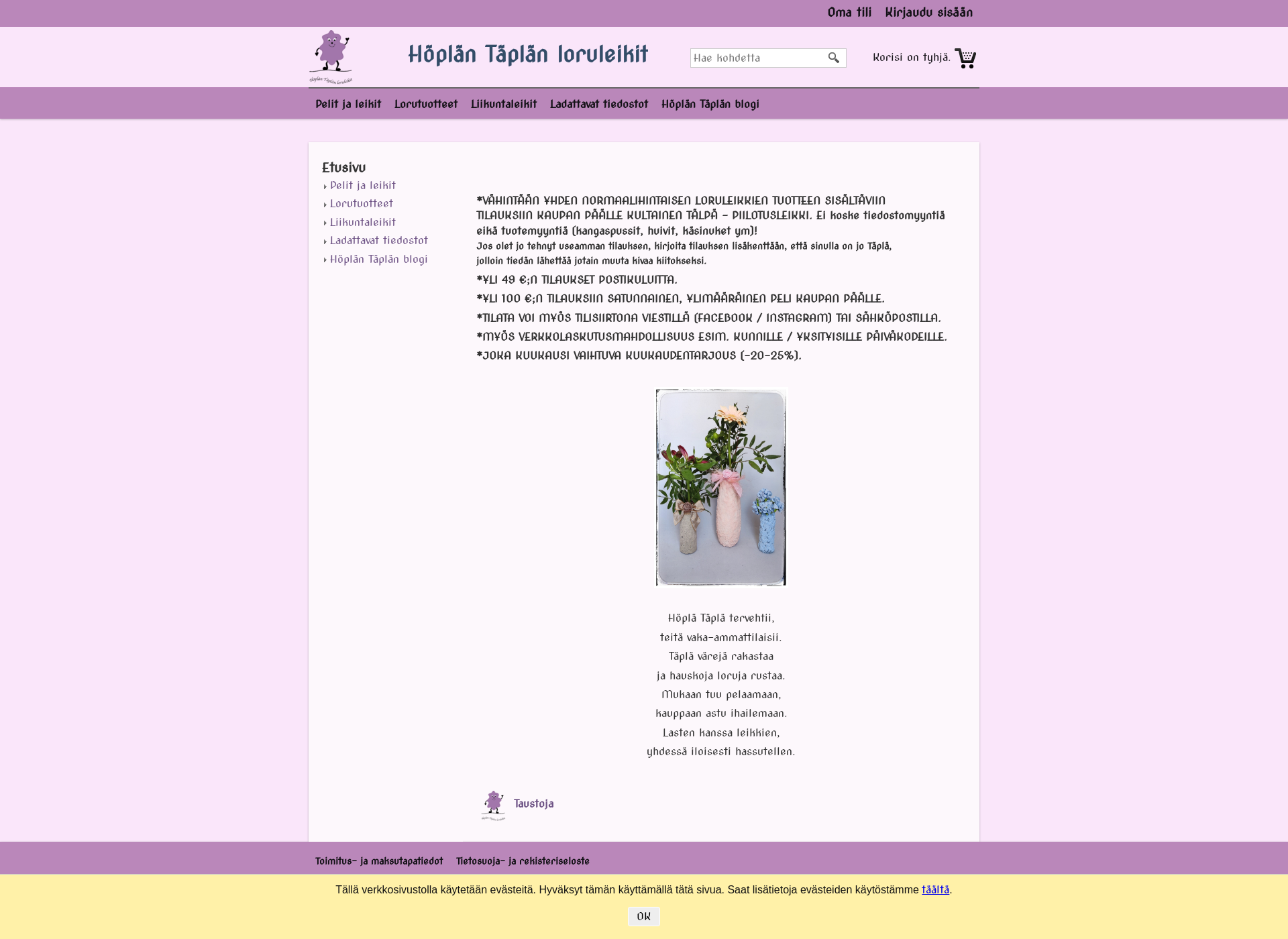 Skärmdump för loruleikit.fi
