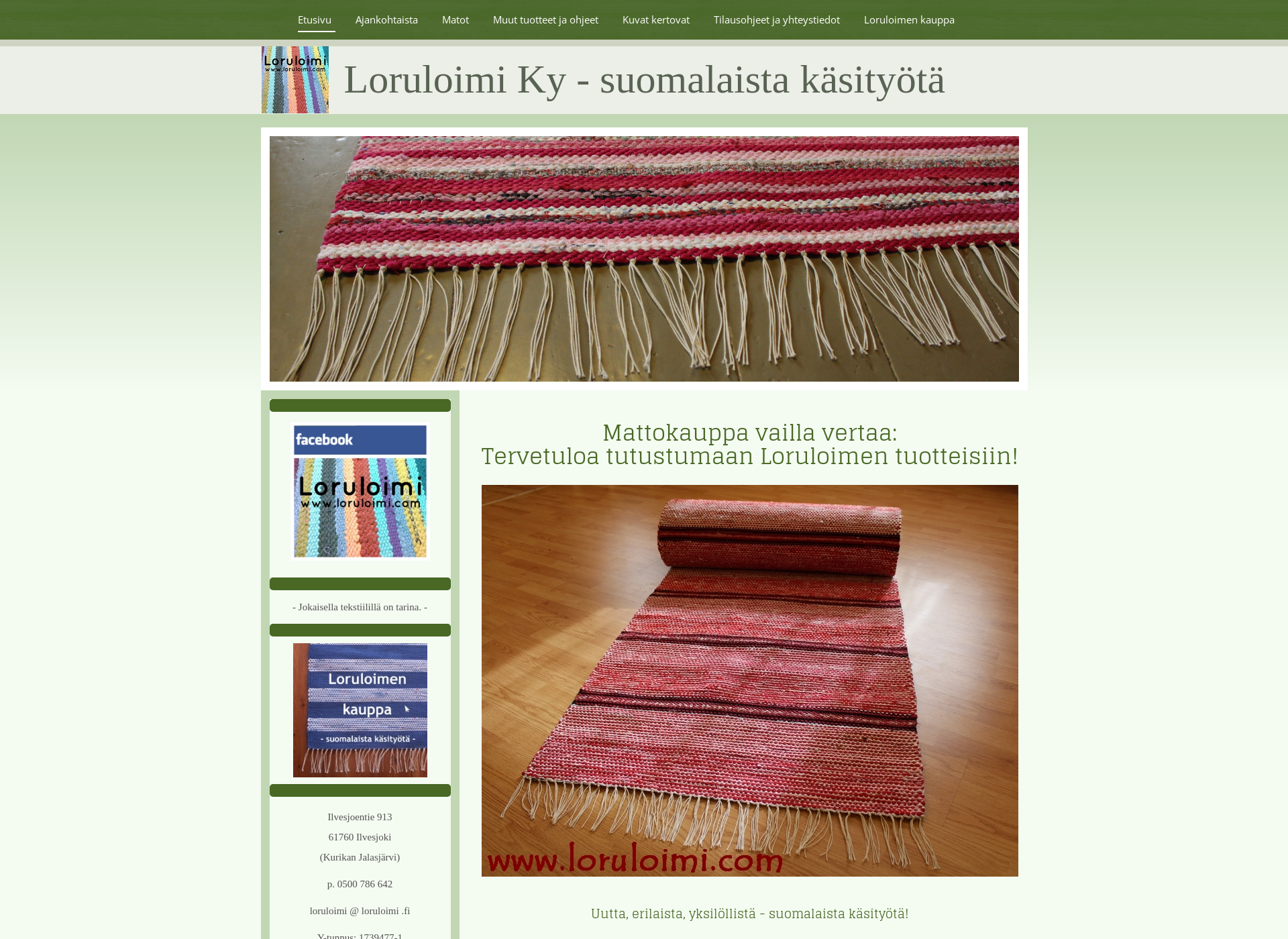 Skärmdump för loruloimi.fi