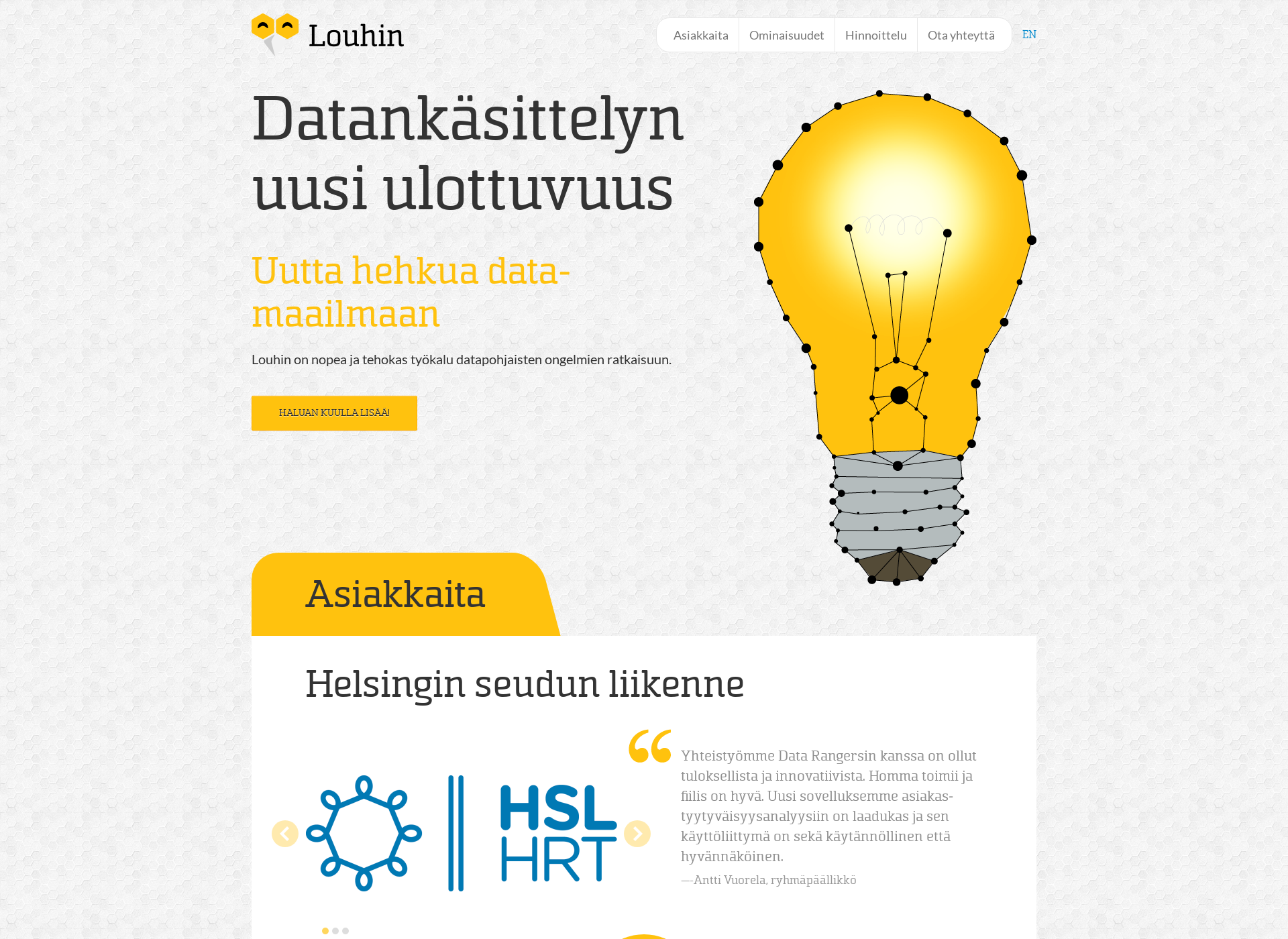 Skärmdump för louhin.fi