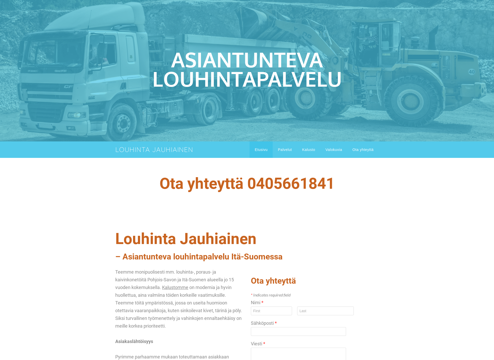 Skärmdump för louhintajauhiainen.fi