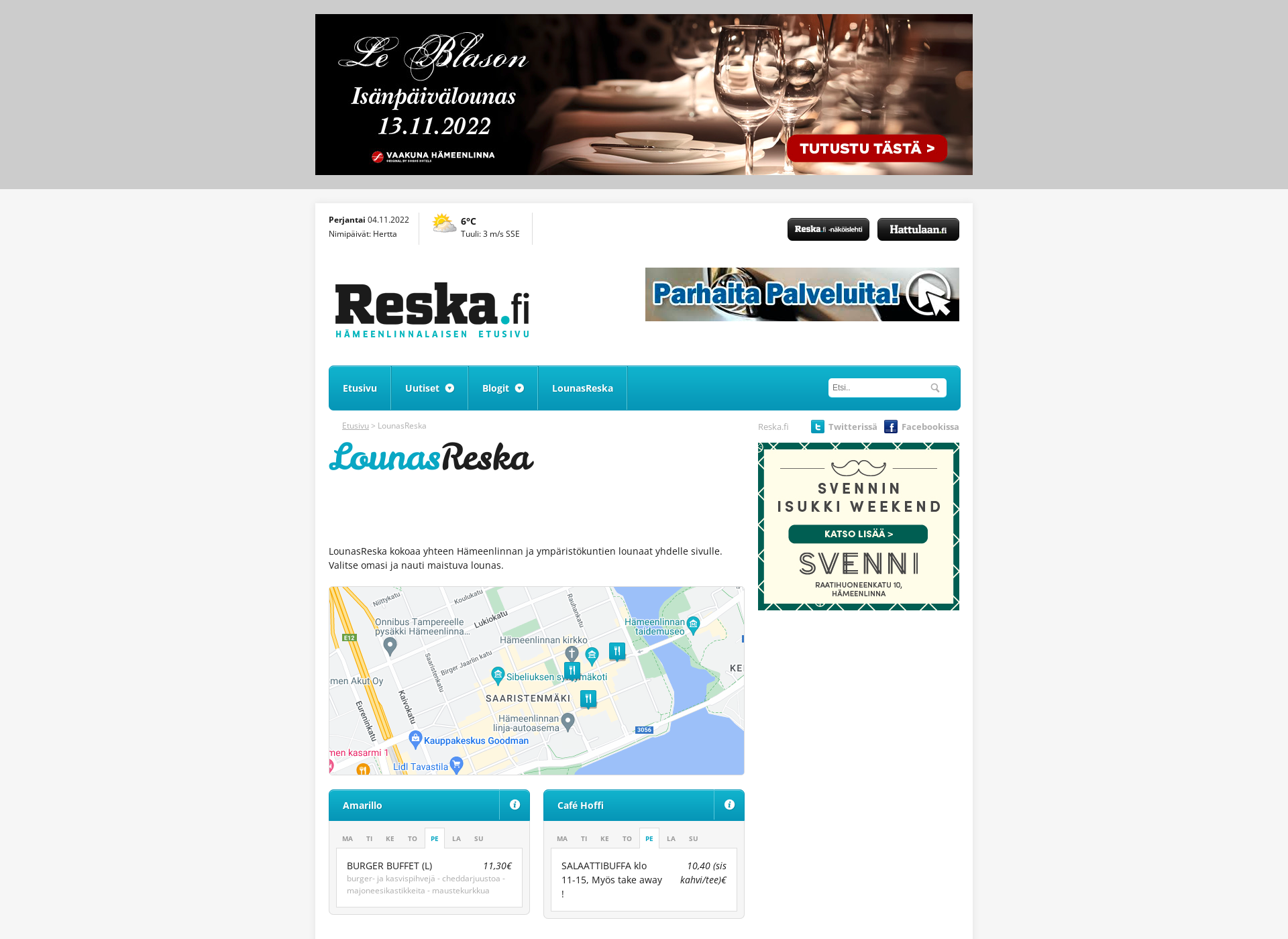 Screenshot for lounasreska.fi
