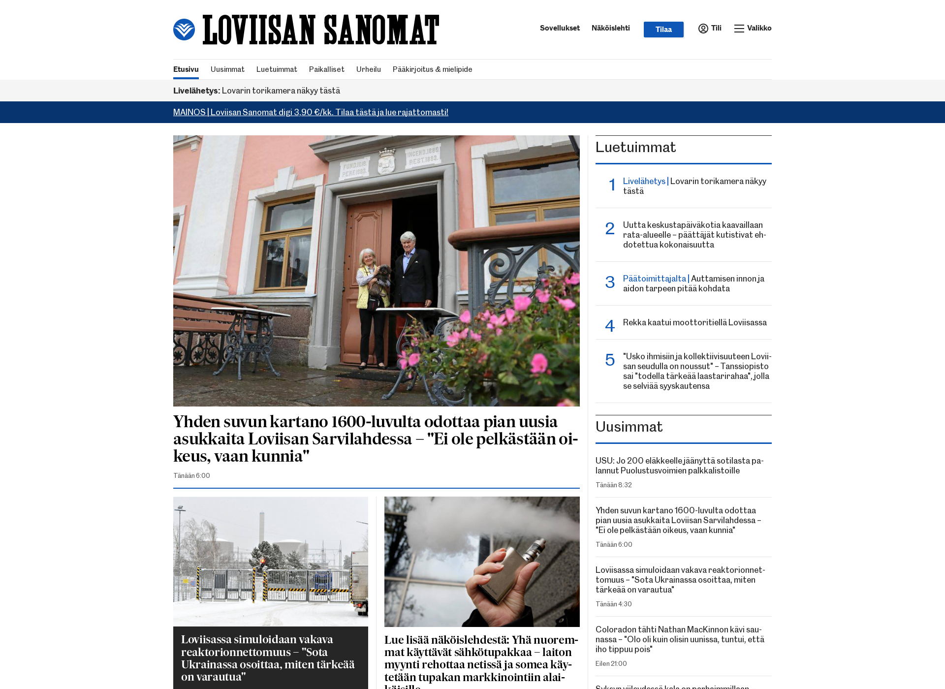Skärmdump för lovari.fi