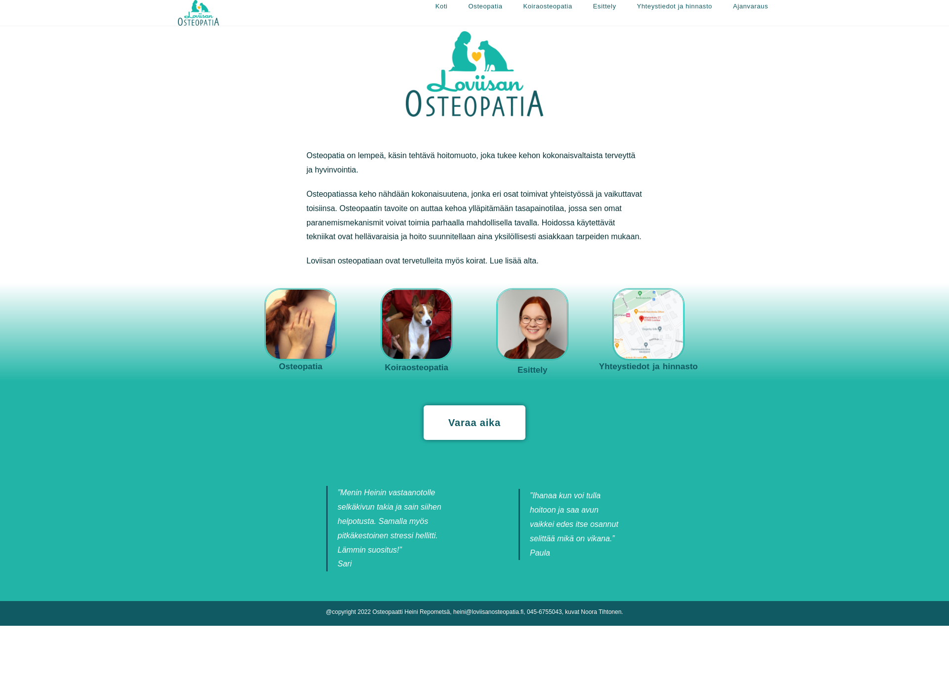 Screenshot for loviisanosteopatia.fi