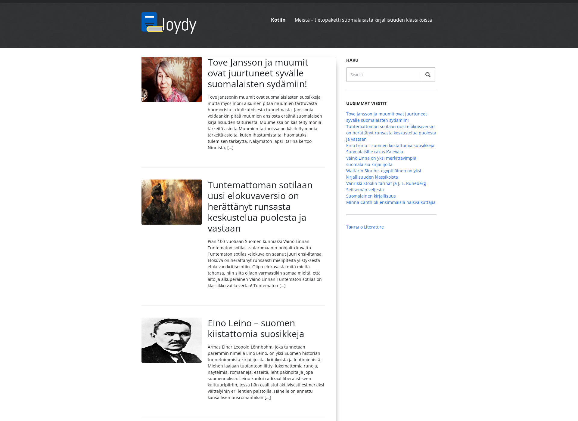 Skärmdump för loydy.fi