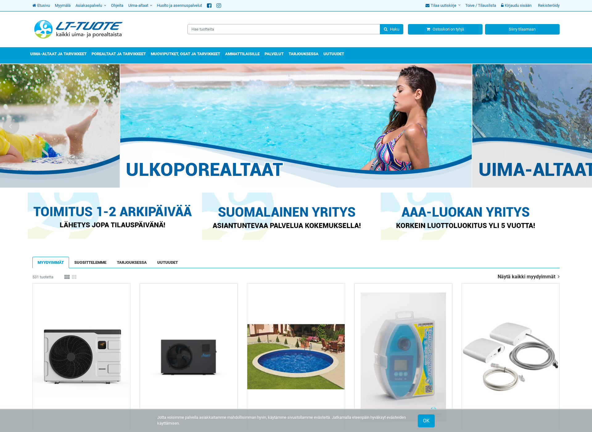 Screenshot for lt-tuote.fi