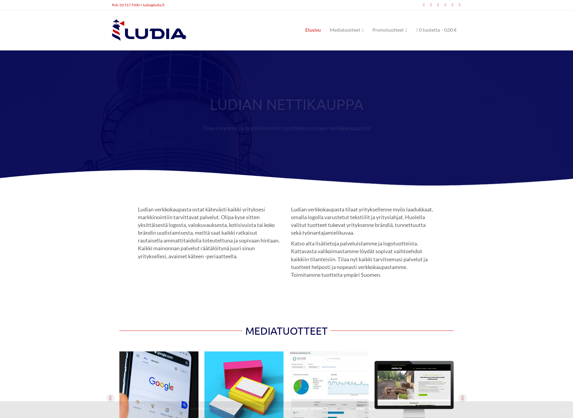 Skärmdump för ludiakauppa.fi