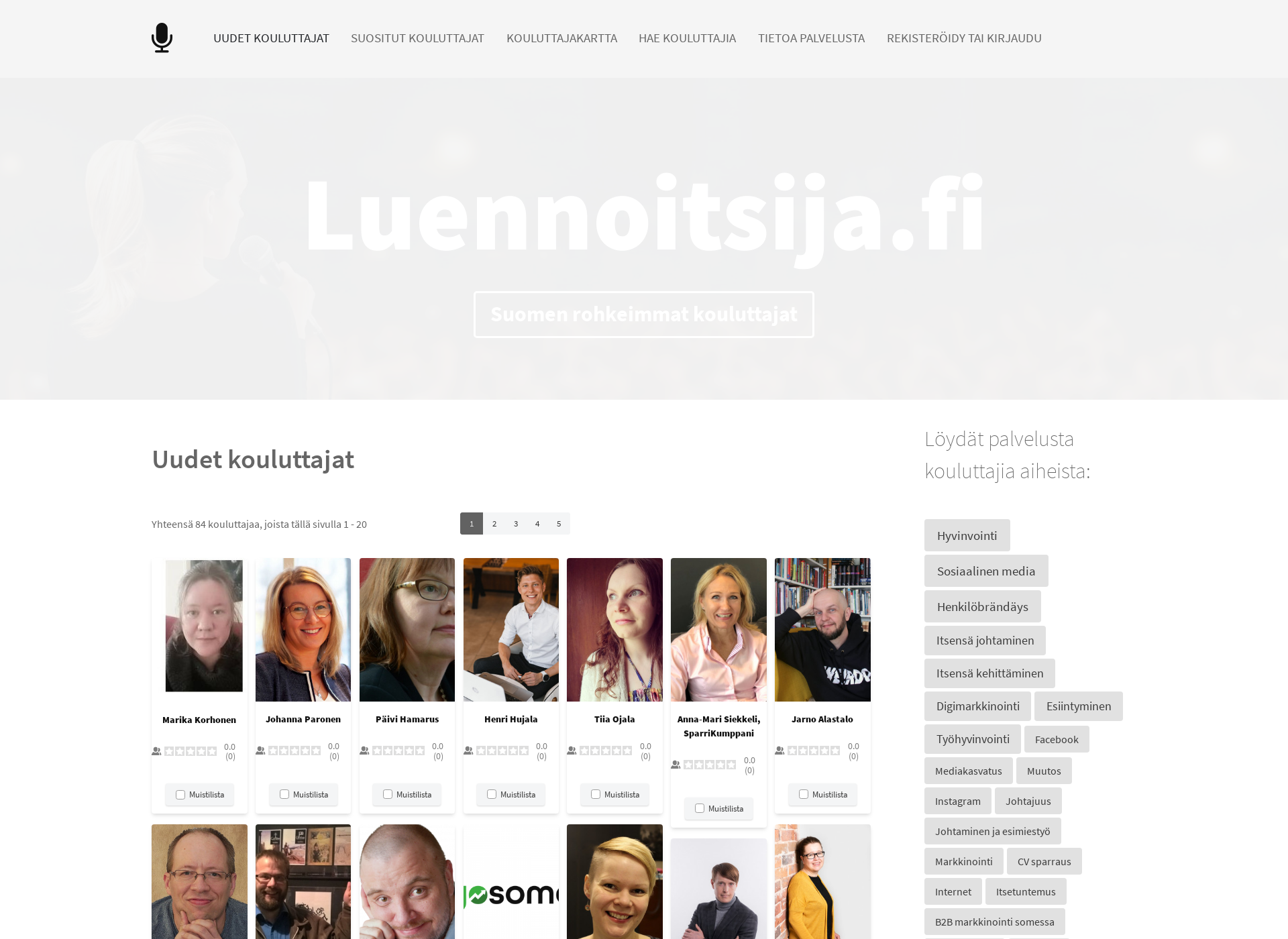 Skärmdump för luennoitsija.fi