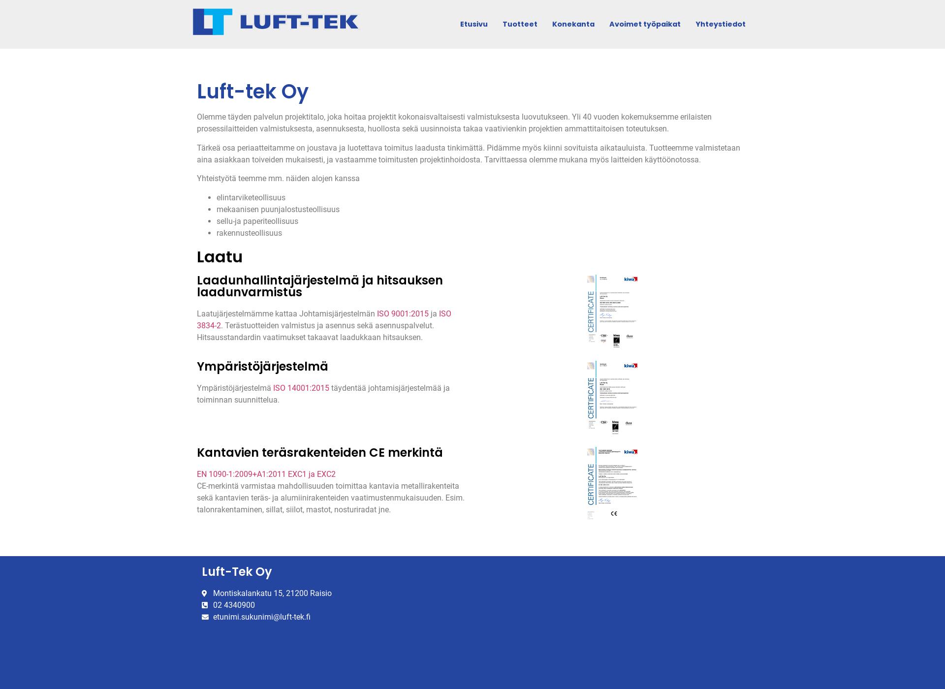 Screenshot for luft-tek.fi