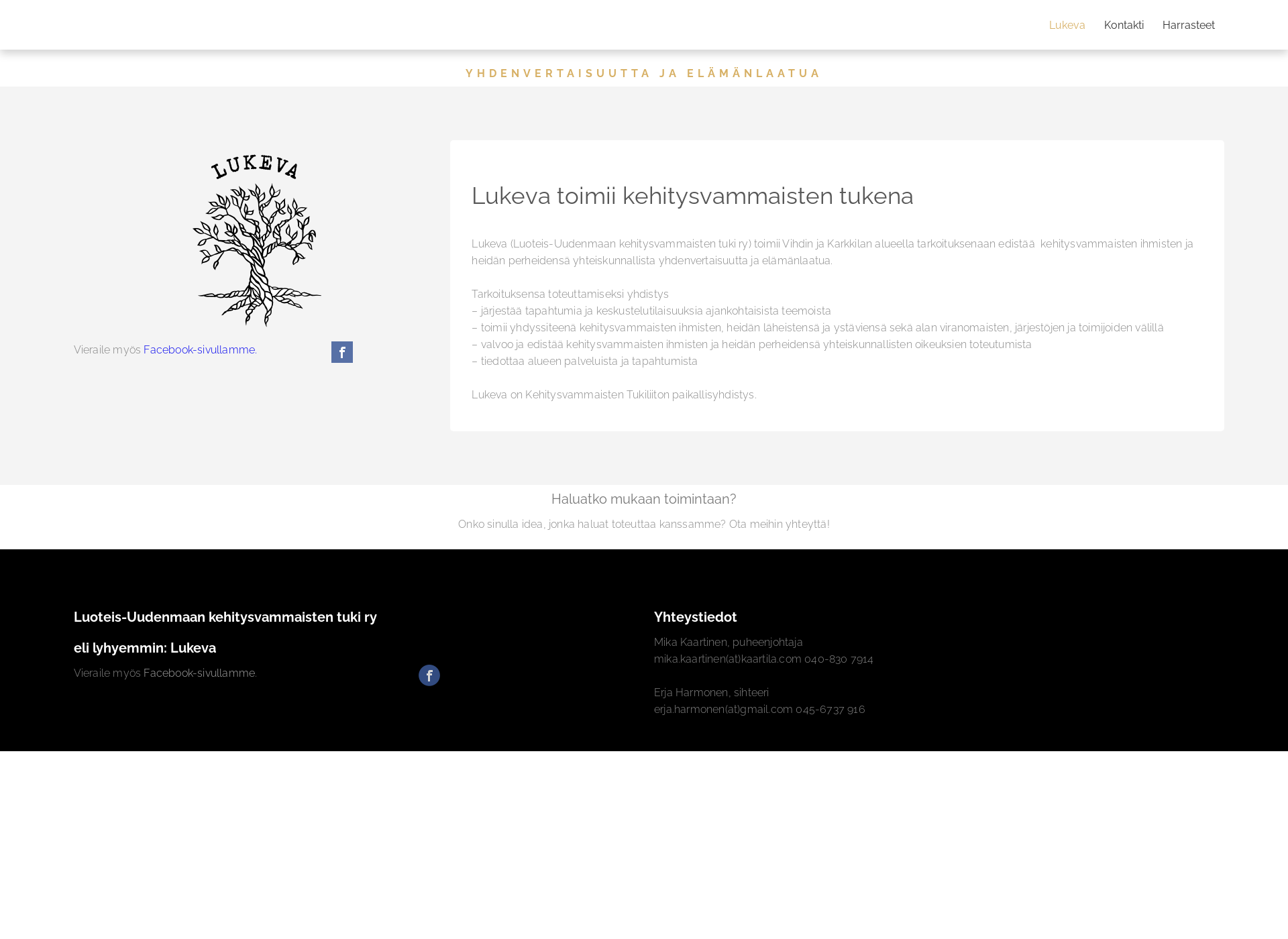 Skärmdump för lukeva.fi