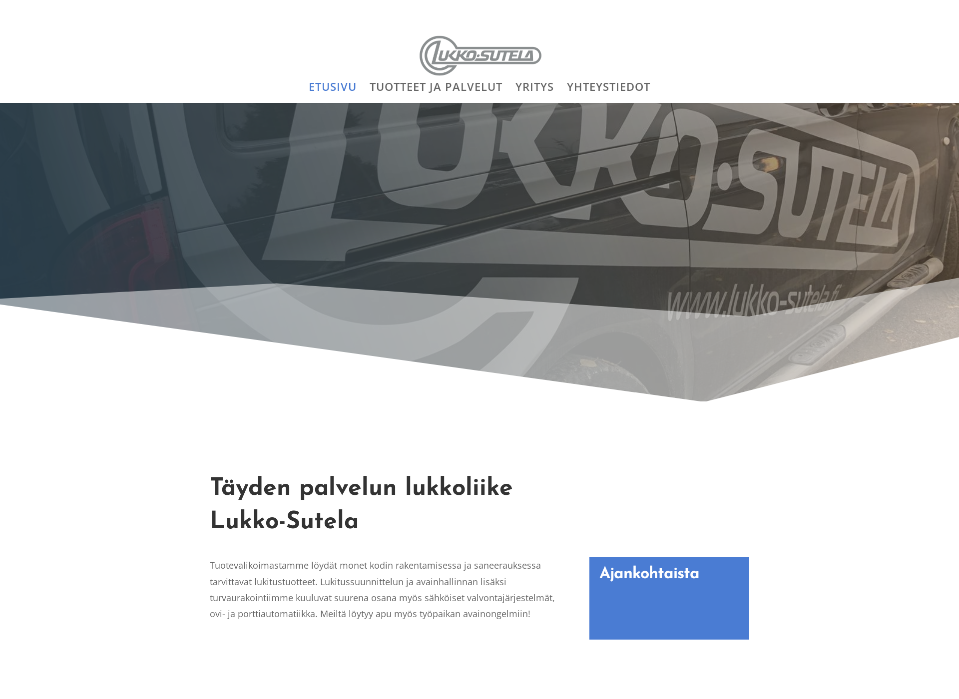 Skärmdump för lukko-sutela.fi