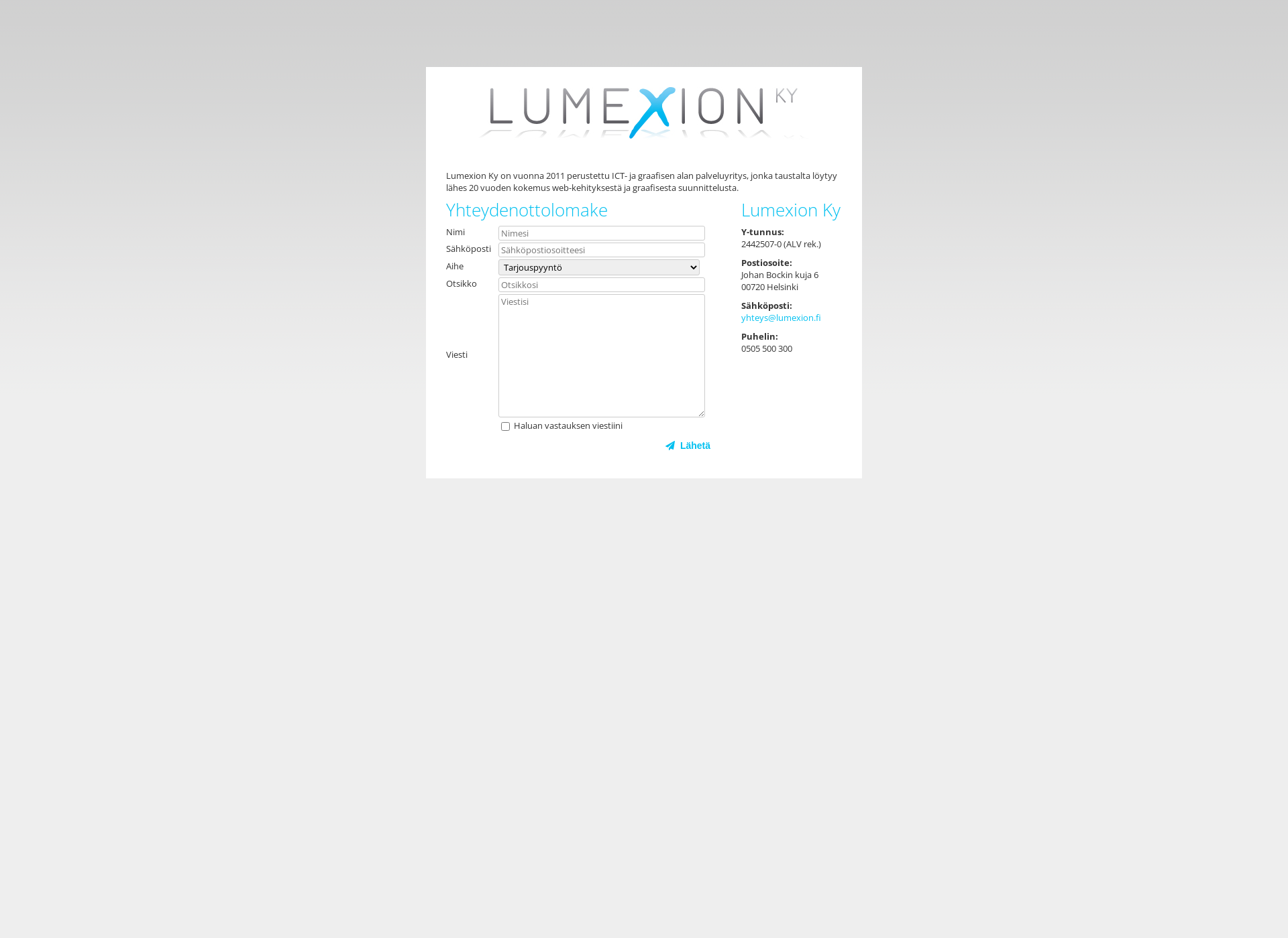 Screenshot for lumexion.fi