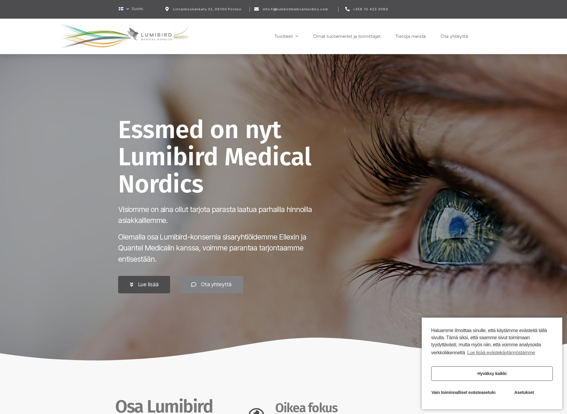 Skärmdump för lumibirdmedicalnordics.fi