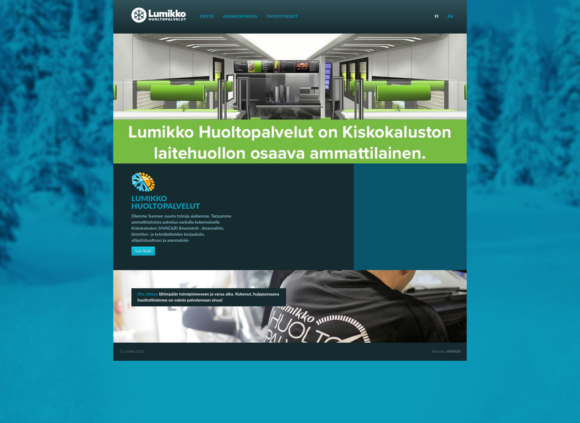 Skärmdump för lumikkohuoltopalvelut.fi