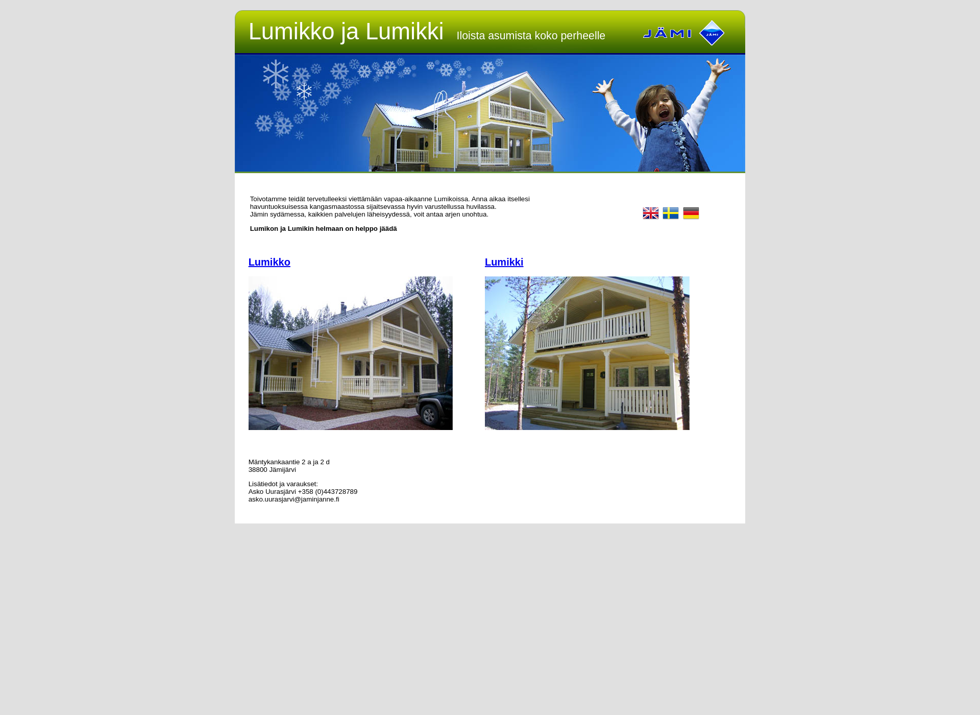 Skärmdump för lumikot.fi