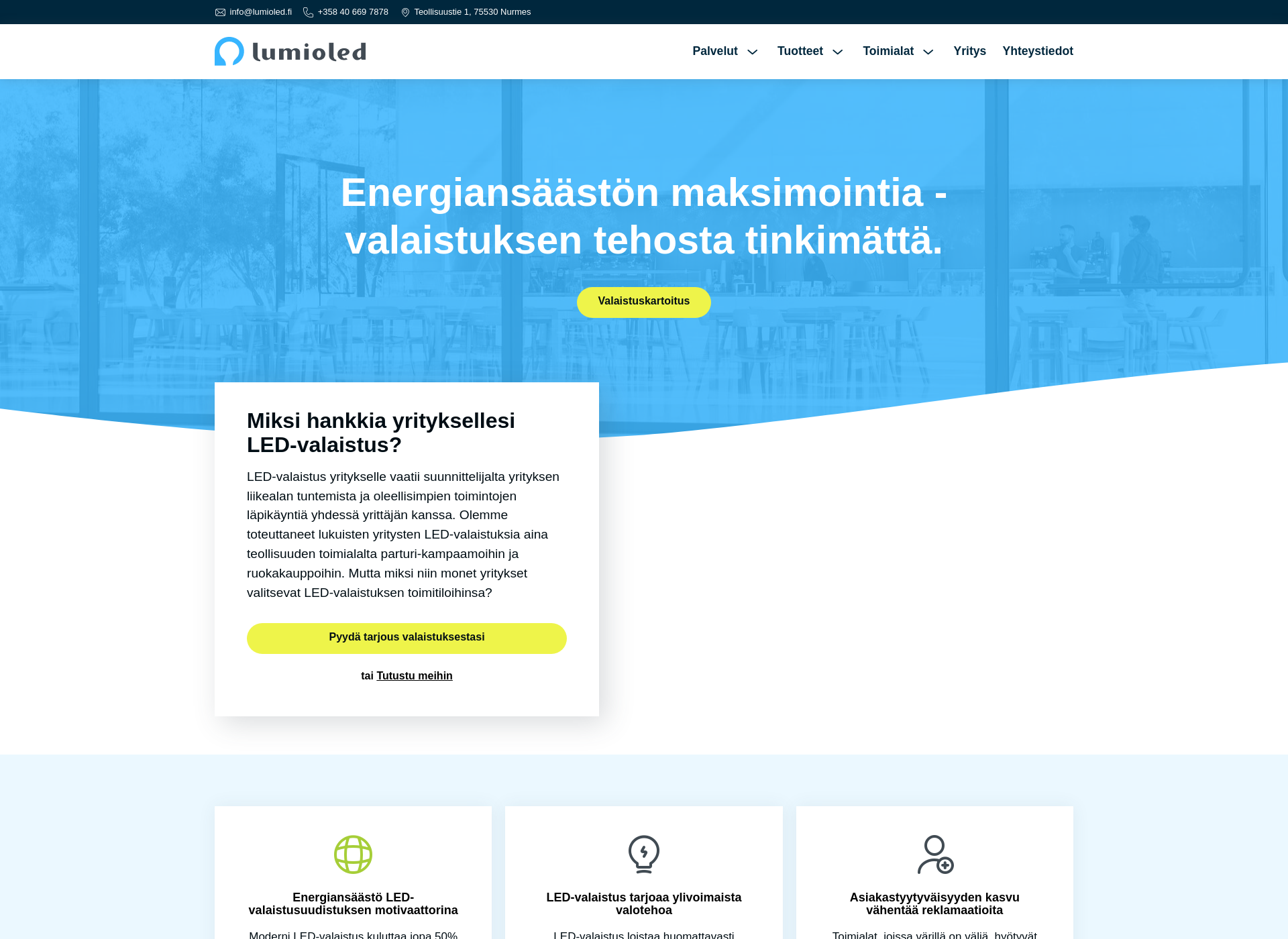 Screenshot for lumioled.fi