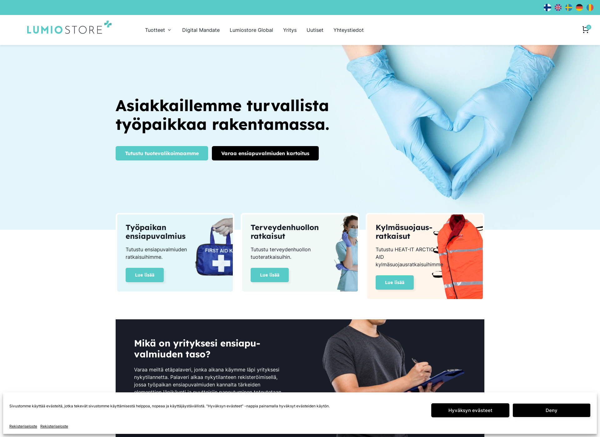 Skärmdump för lumiostore.fi