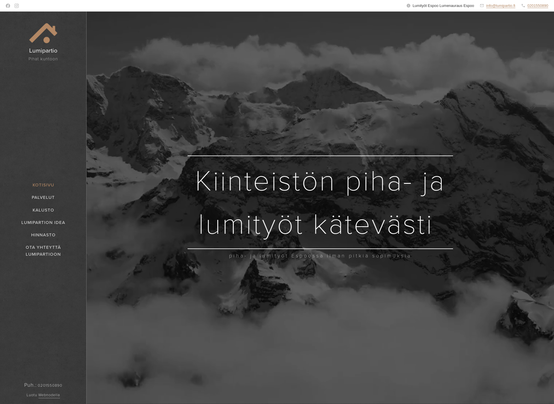 Skärmdump för lumipartio.fi