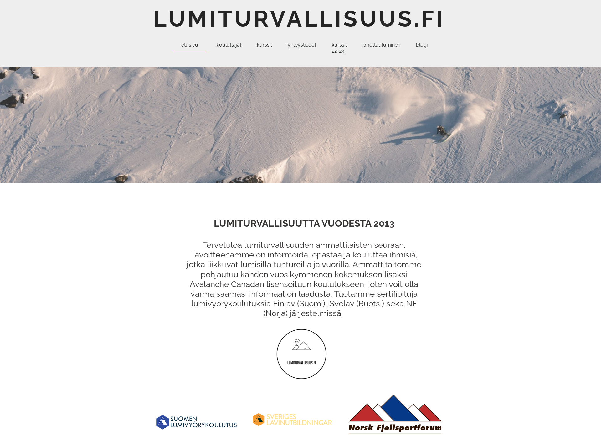 Skärmdump för lumiturvallisuus.fi
