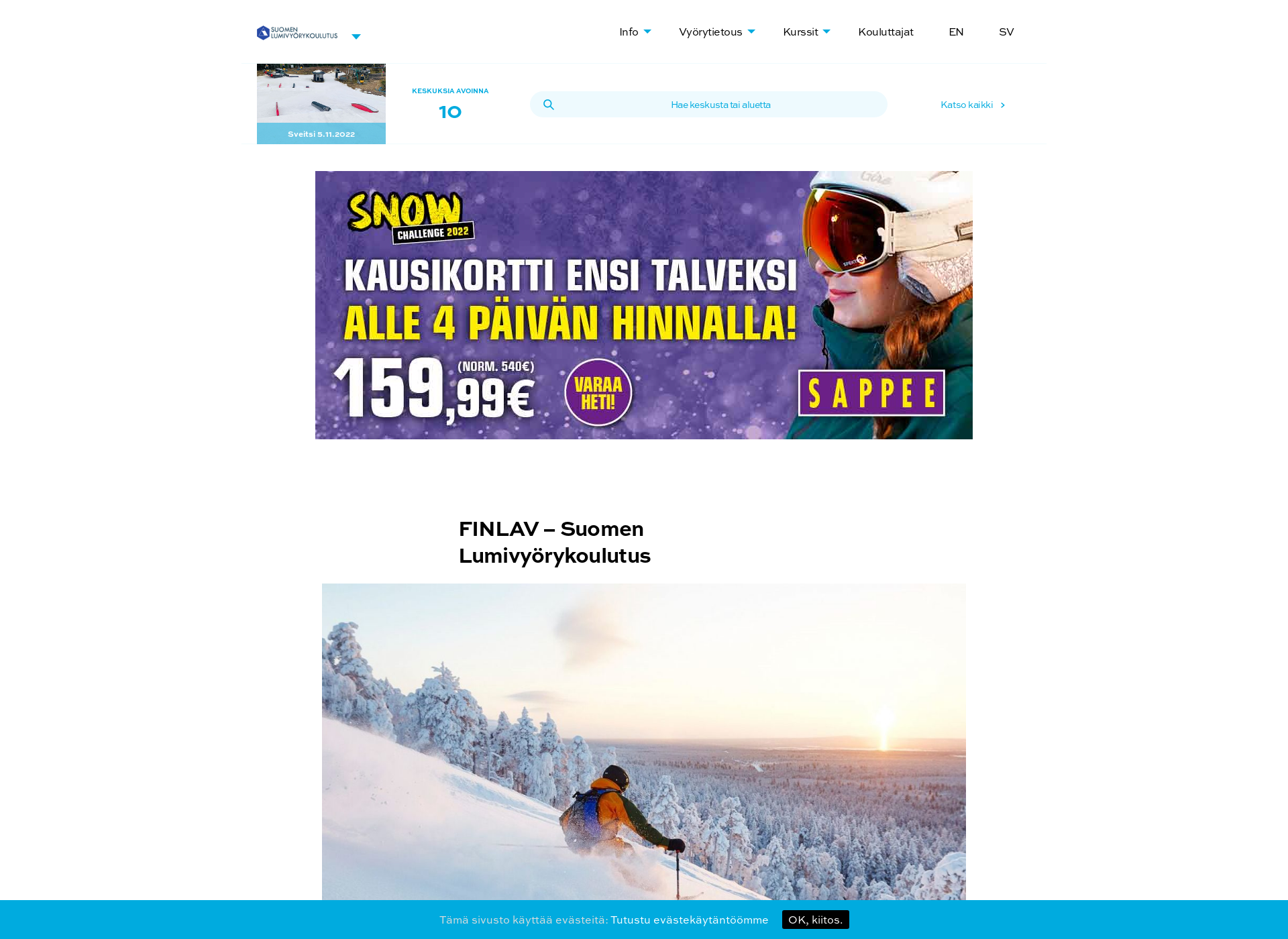 Skärmdump för lumivyöry.fi