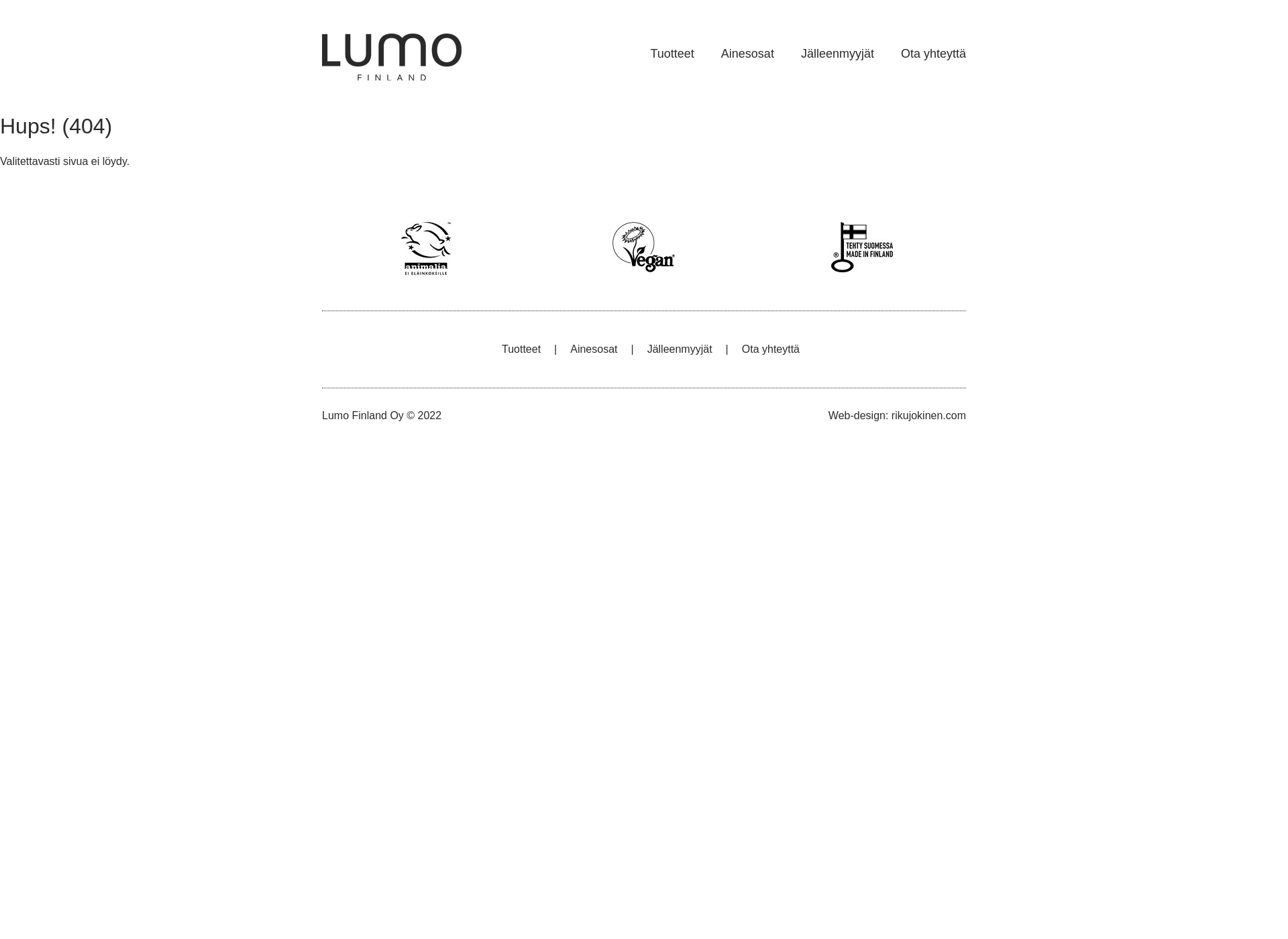 Screenshot for lumofinland.fi