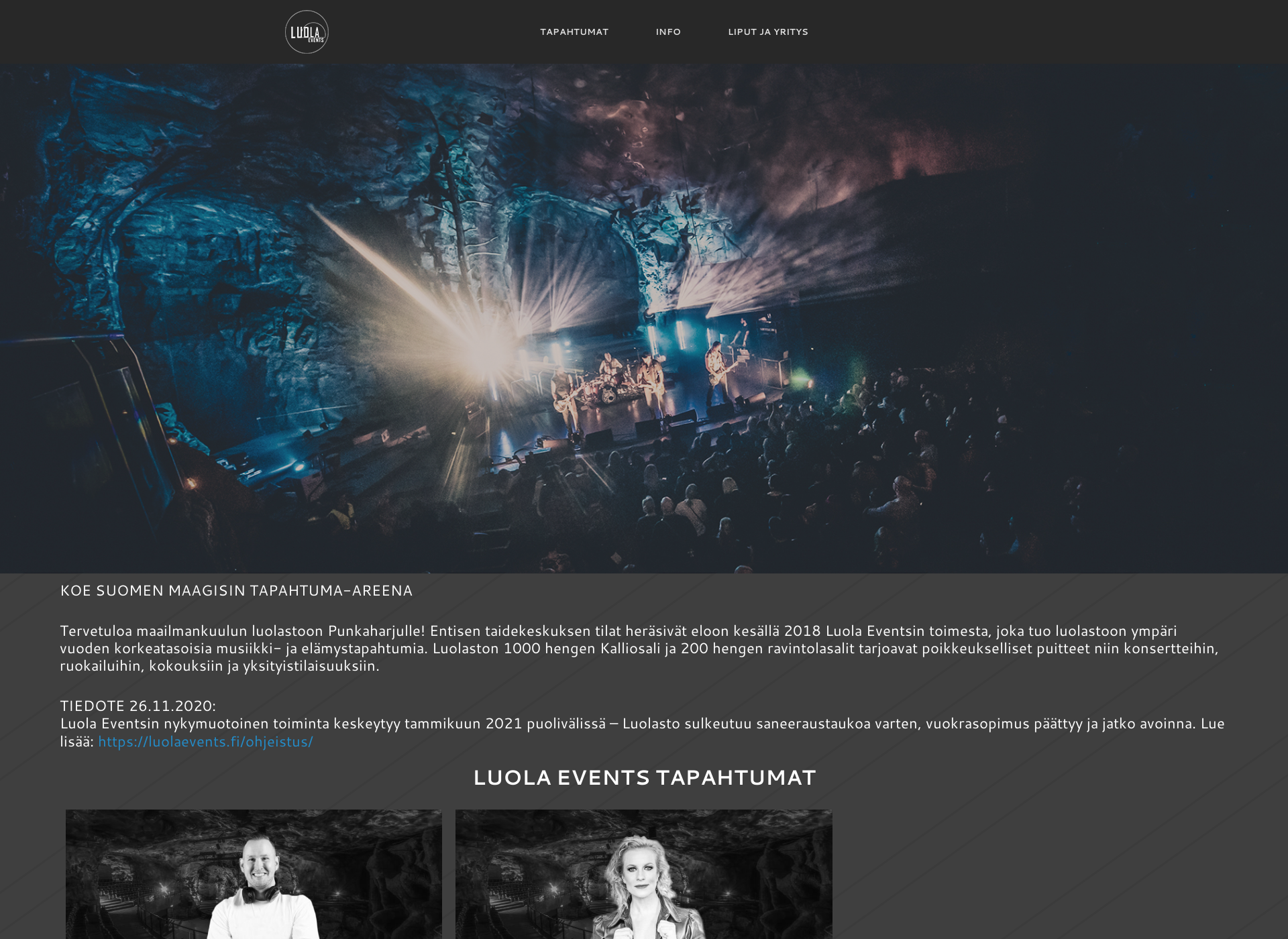 Screenshot for luolaevents.fi