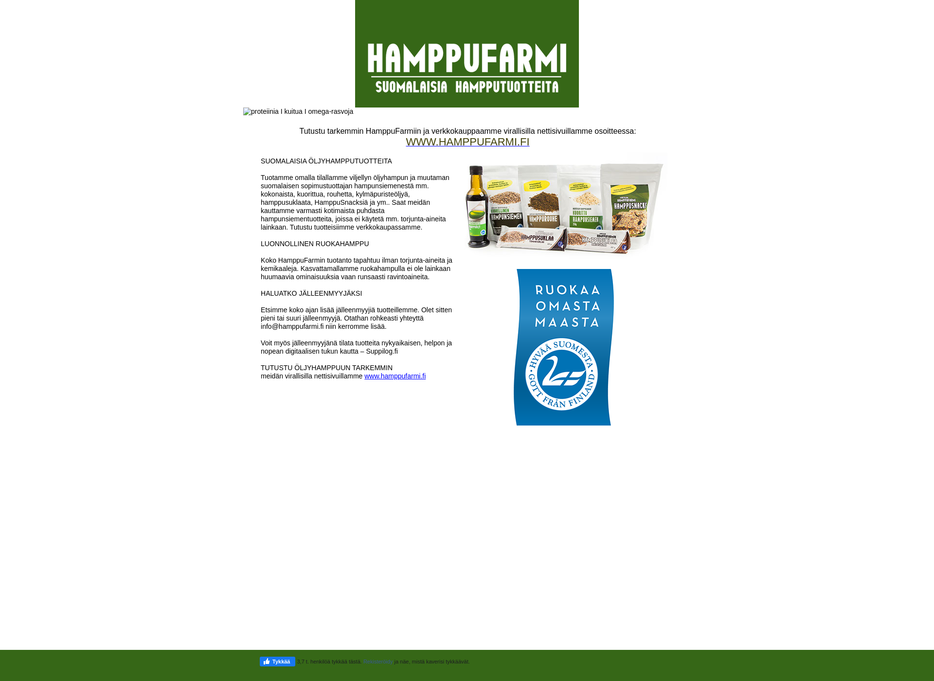 Screenshot for luomuhamppu.fi
