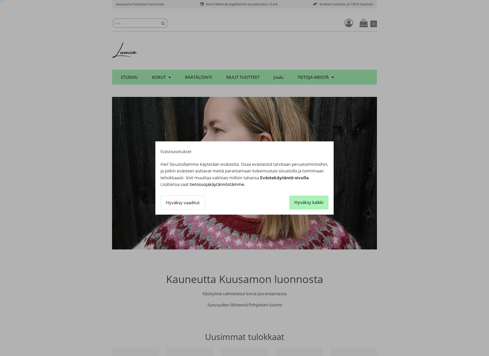 Skärmdump för luoniva.fi
