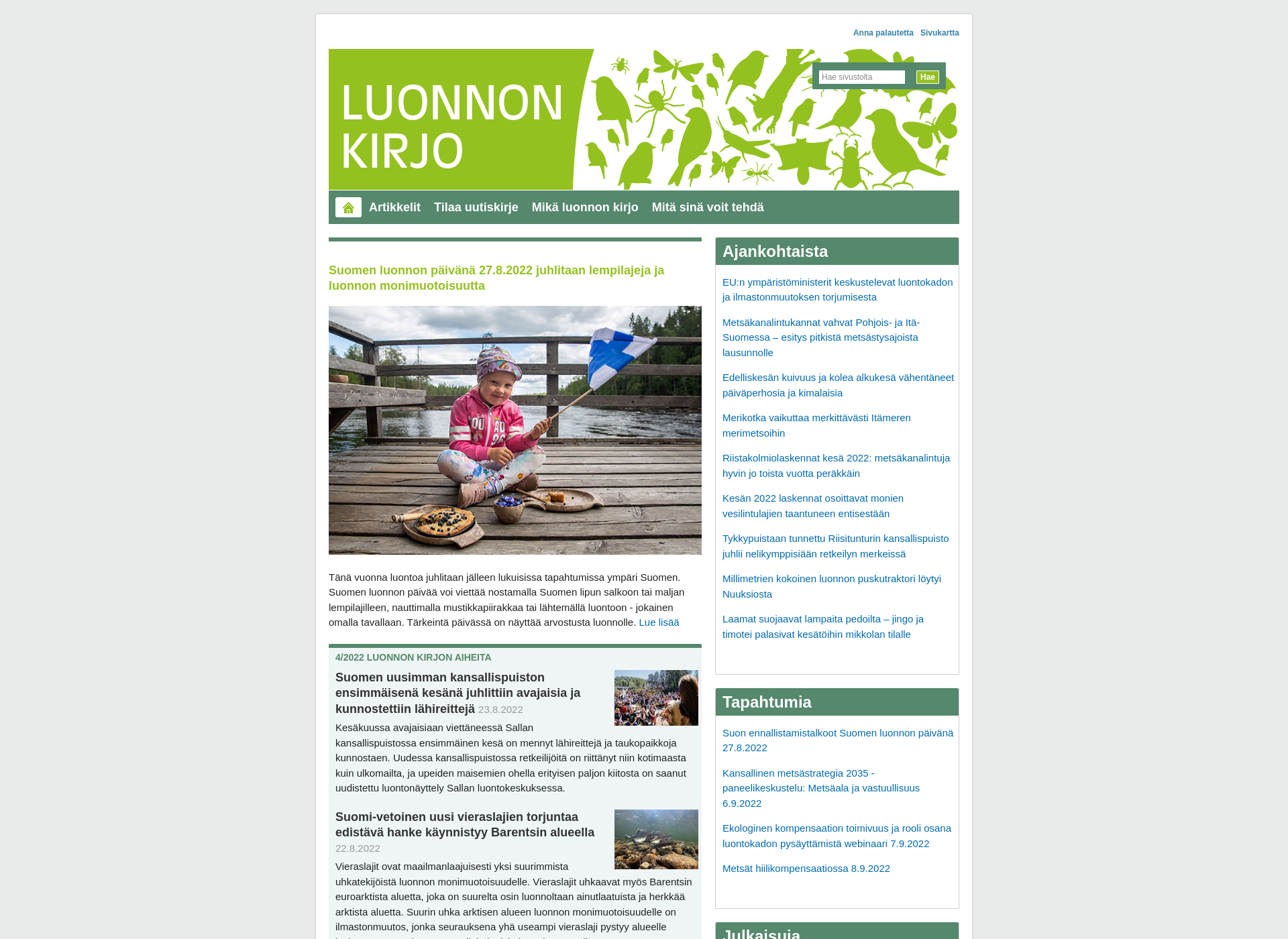 Screenshot for luonnonkirjo.fi