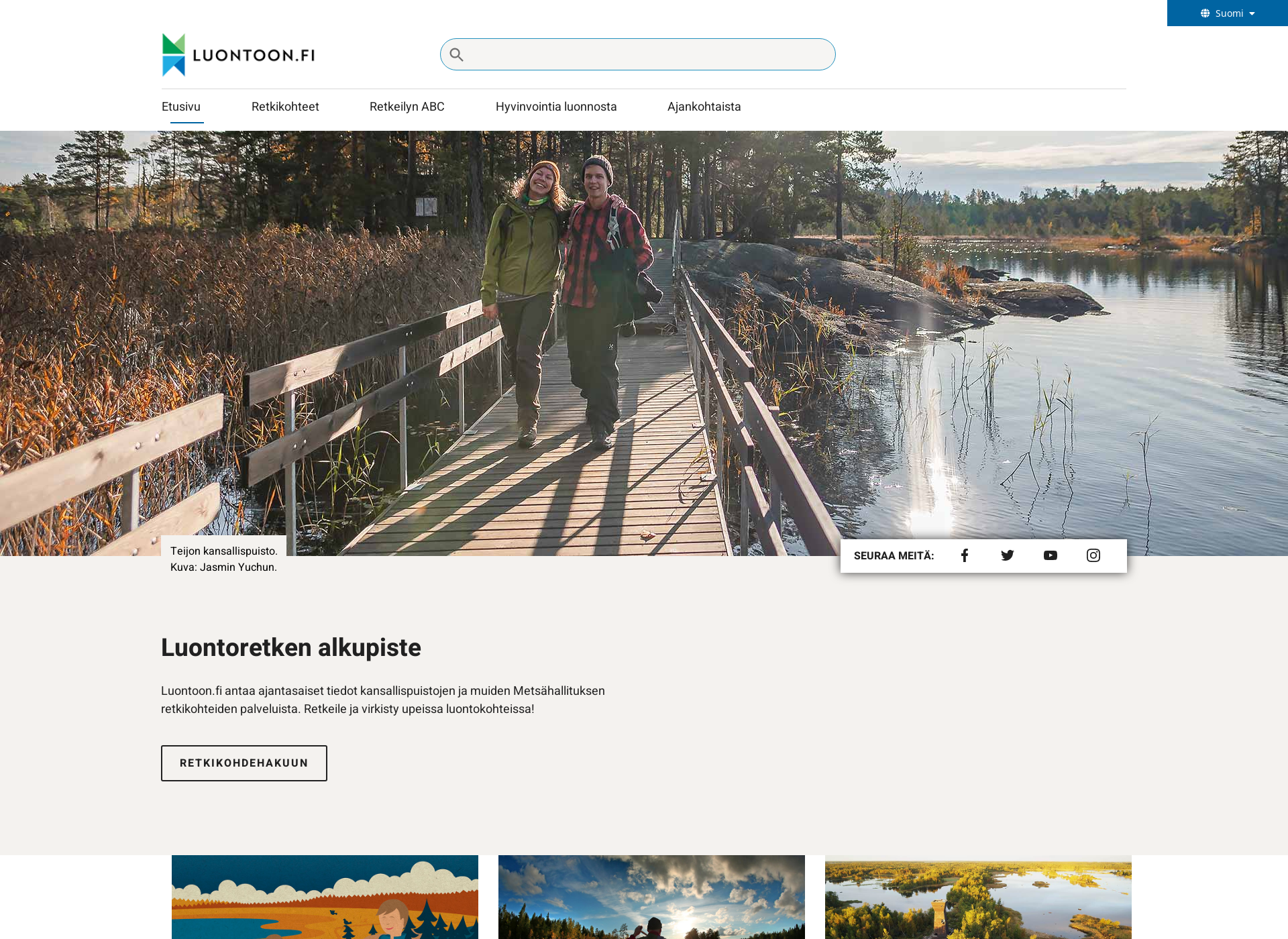 Screenshot for luontoon.fi