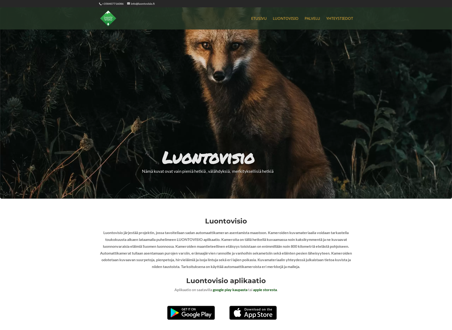 Screenshot for luontovisio.fi