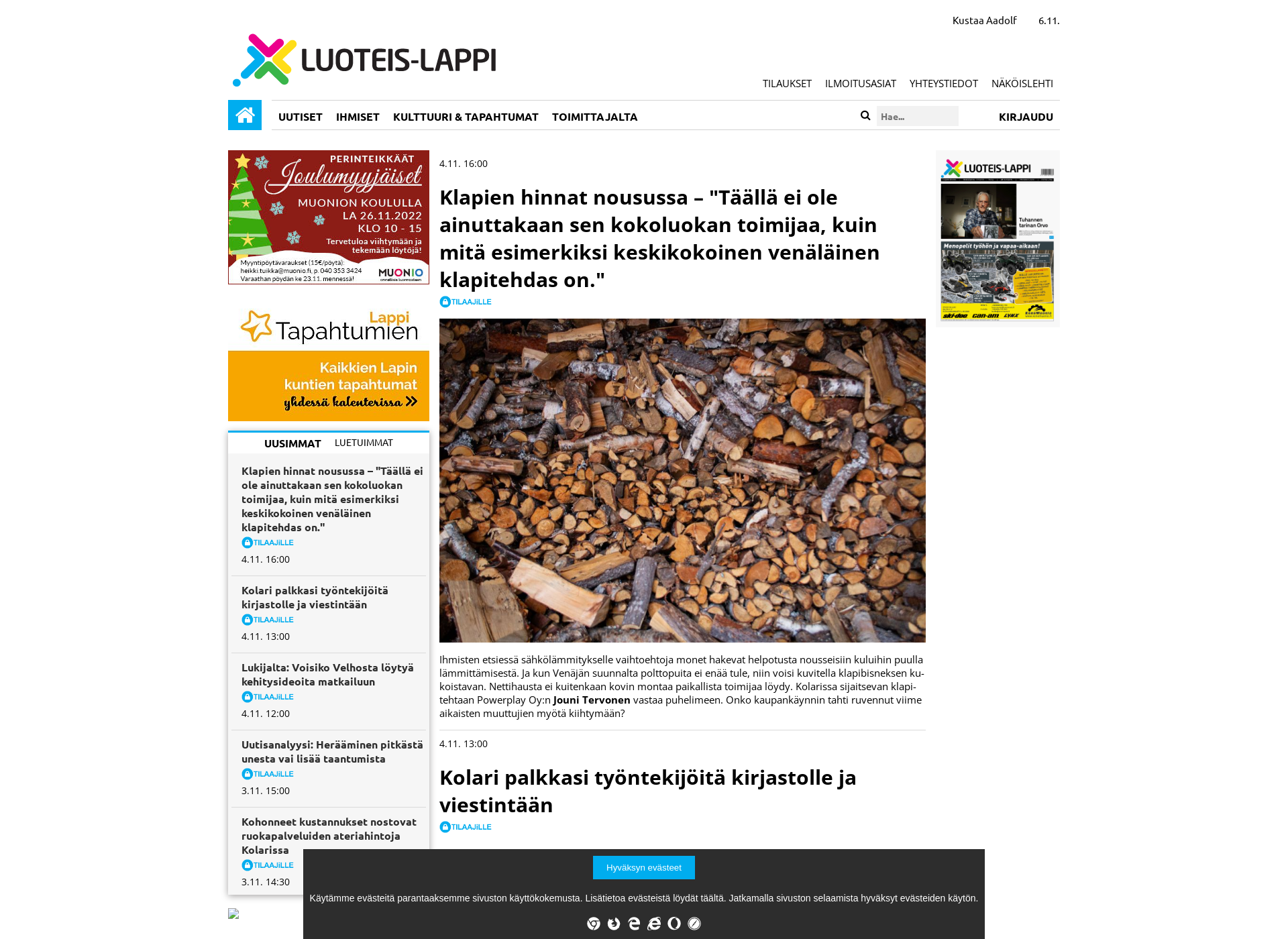 Screenshot for luoteis-lappi.fi