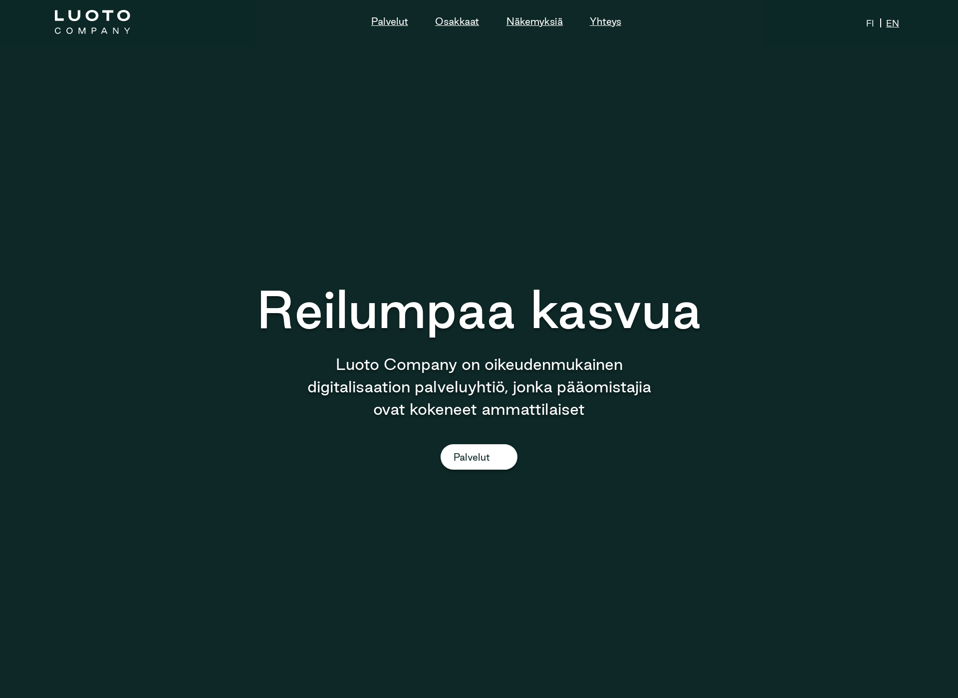 Skärmdump för luotocompany.fi