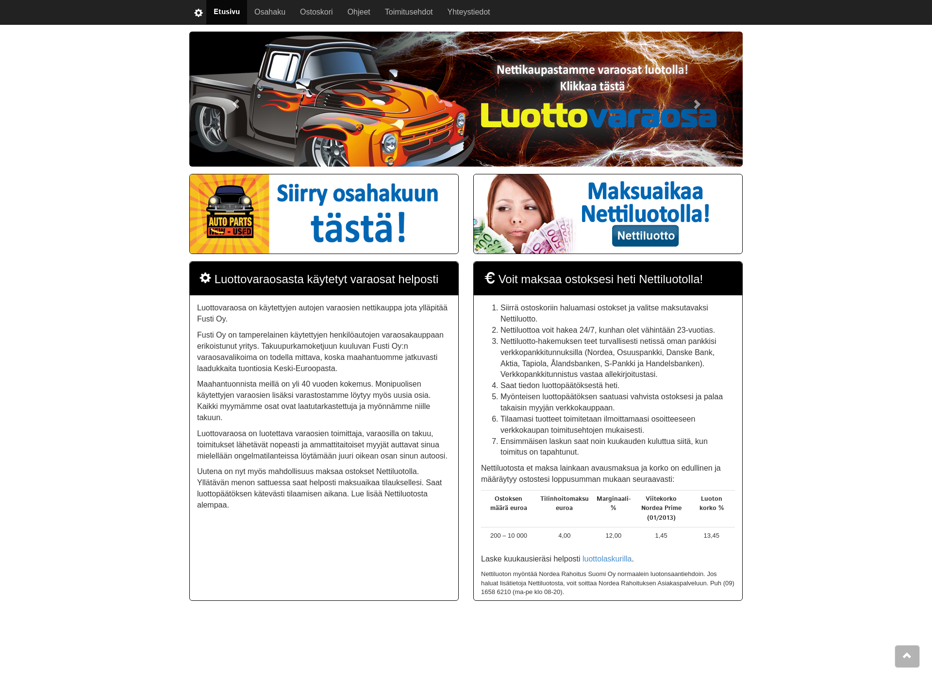 Skärmdump för luottovaraosa.fi