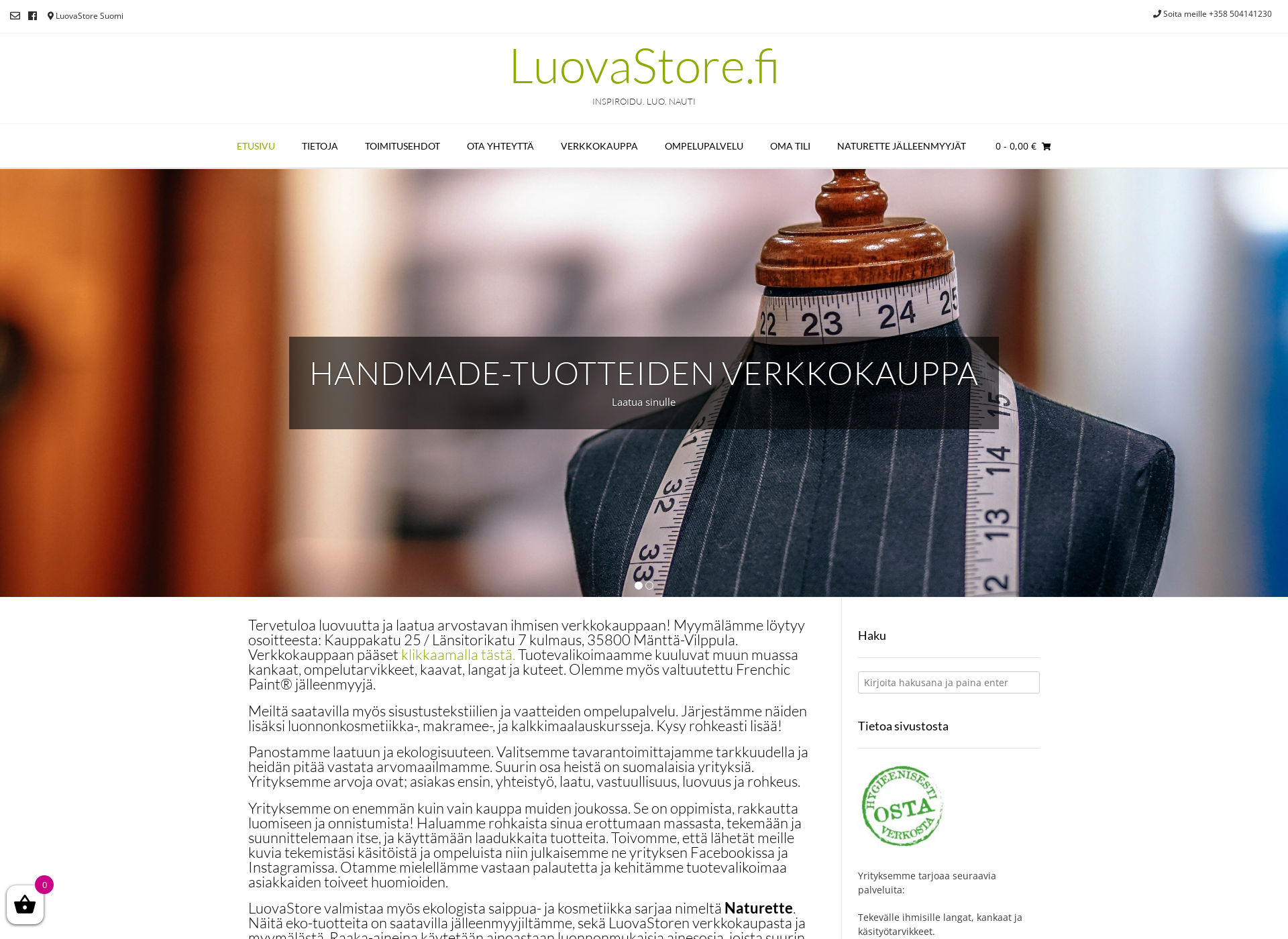 Screenshot for luovastore.fi
