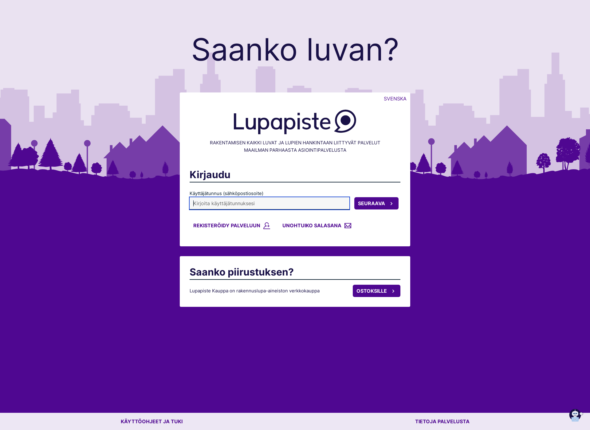 Screenshot for lupapiste.fi