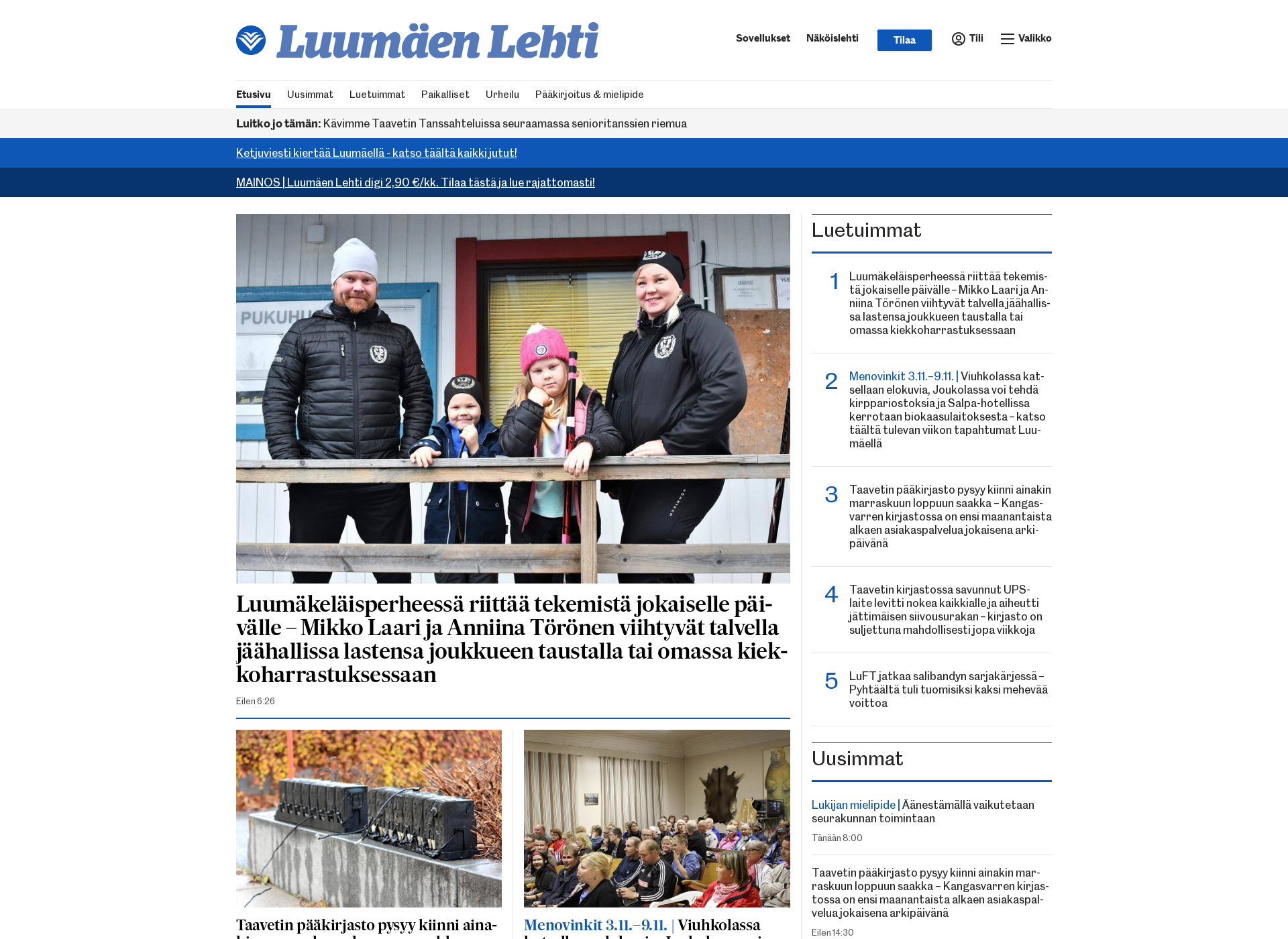 Screenshot for luumaenlehti.fi