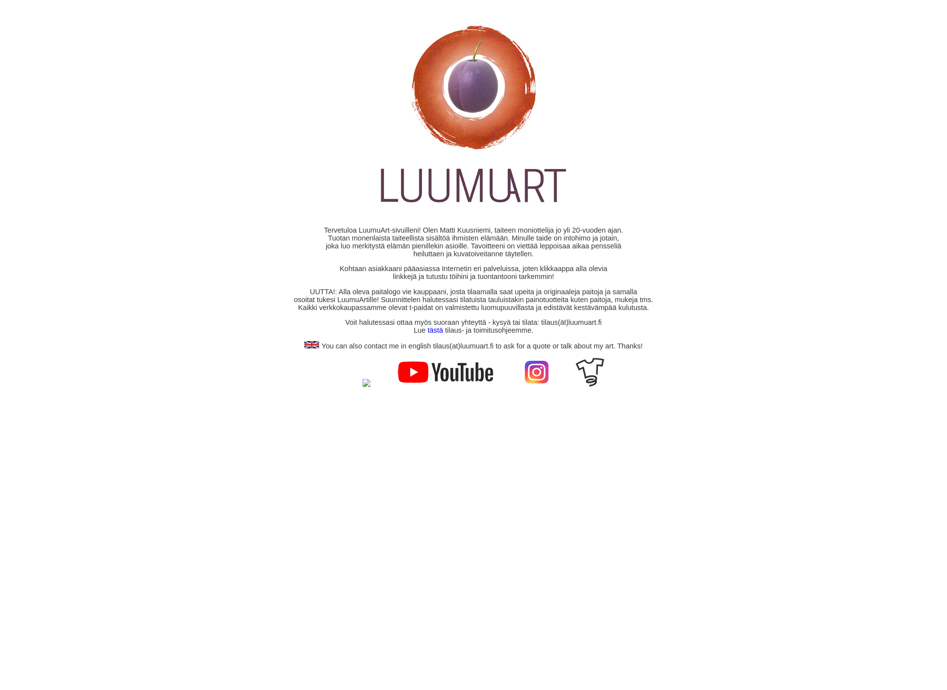 Skärmdump för luumuart.fi