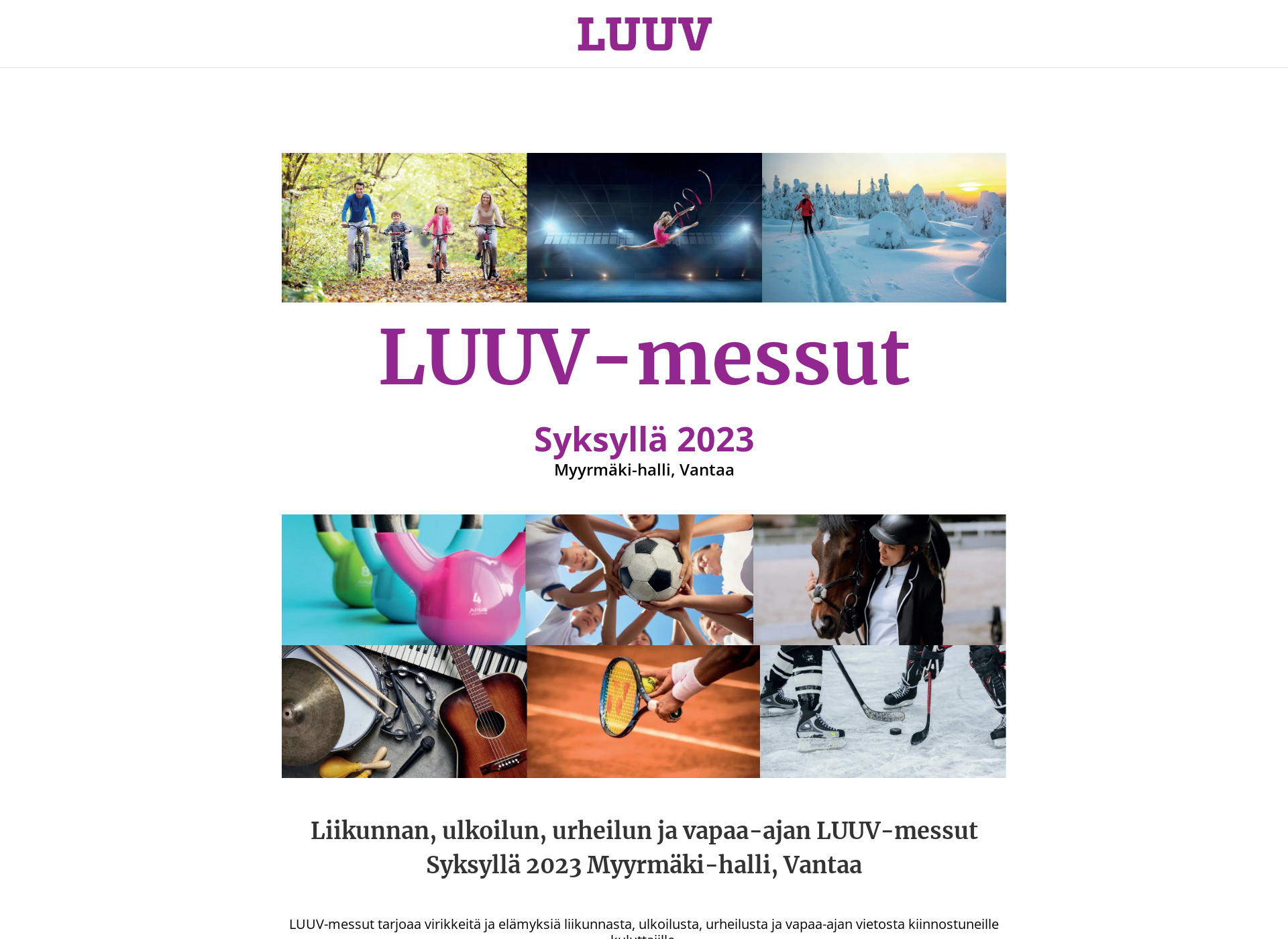 Skärmdump för luuv-messut.fi