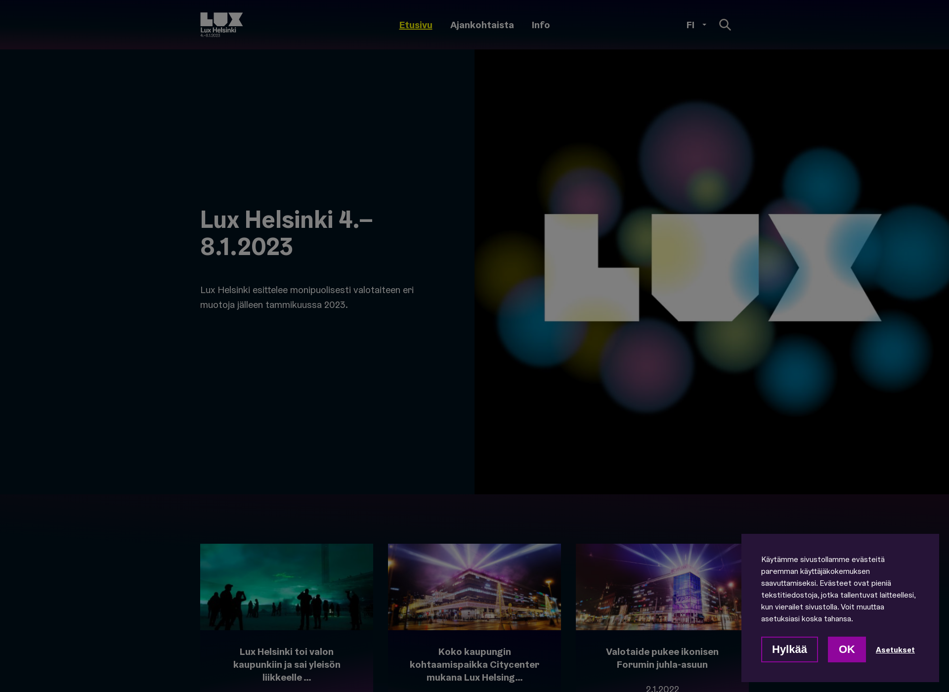 Screenshot for luxhelsinki.fi