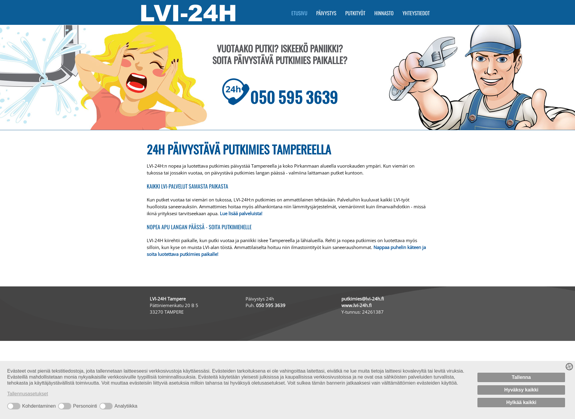 Screenshot for lvi-24h.fi