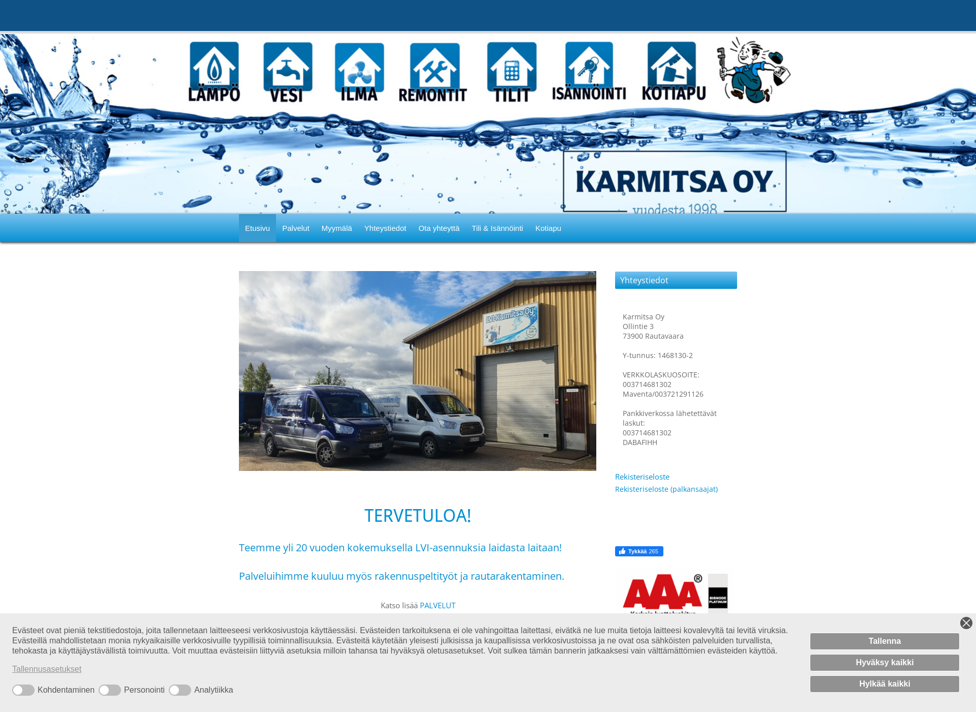 Screenshot for lvi-karmitsa.fi