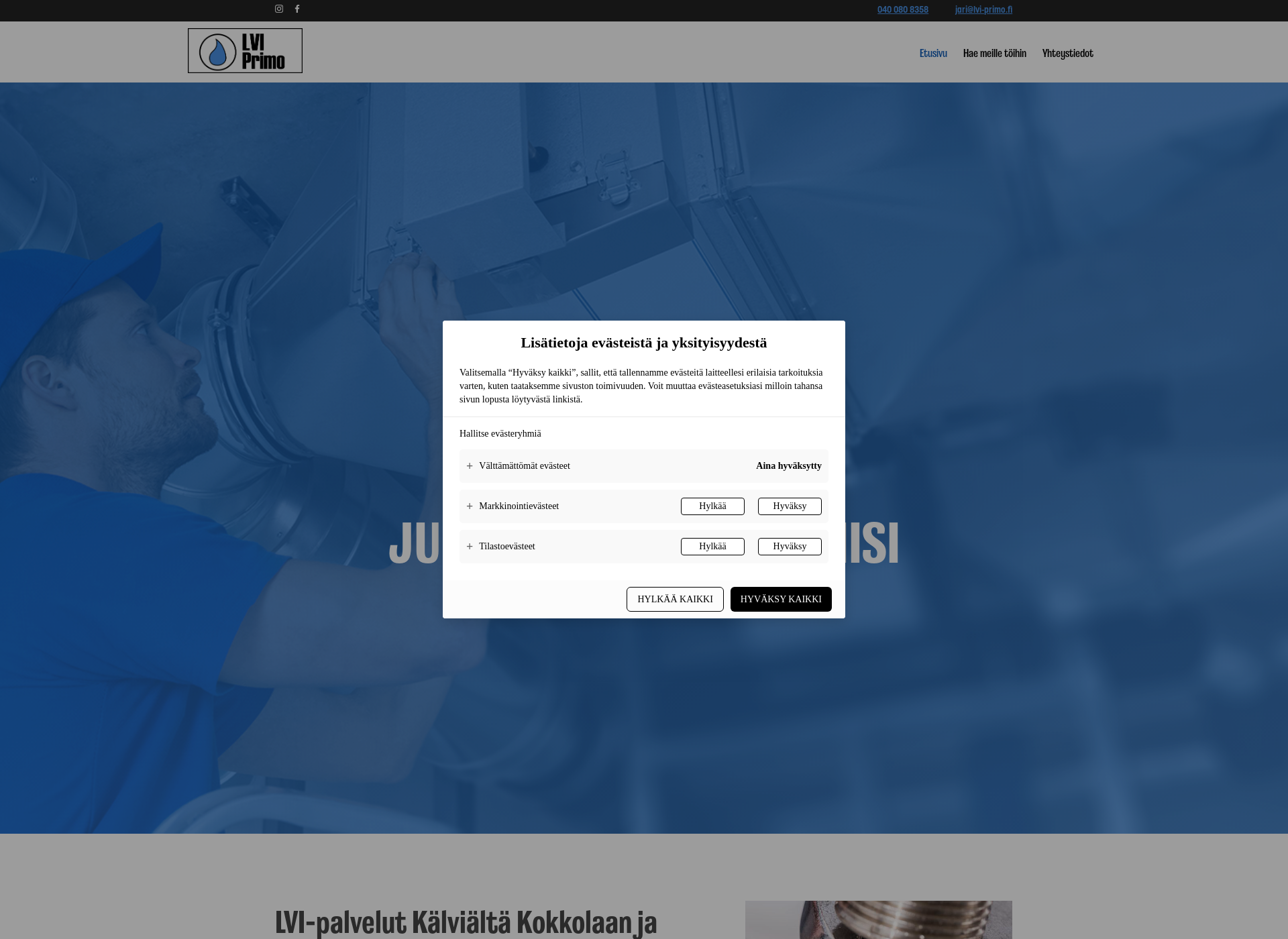 Screenshot for lvi-primo.fi