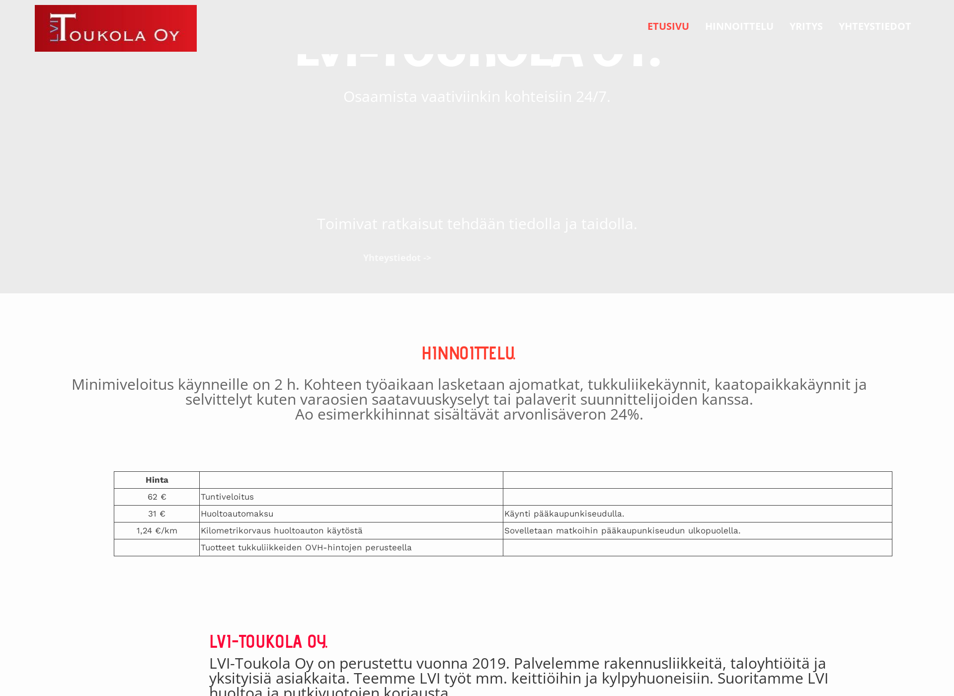 Screenshot for lvi-toukola.fi