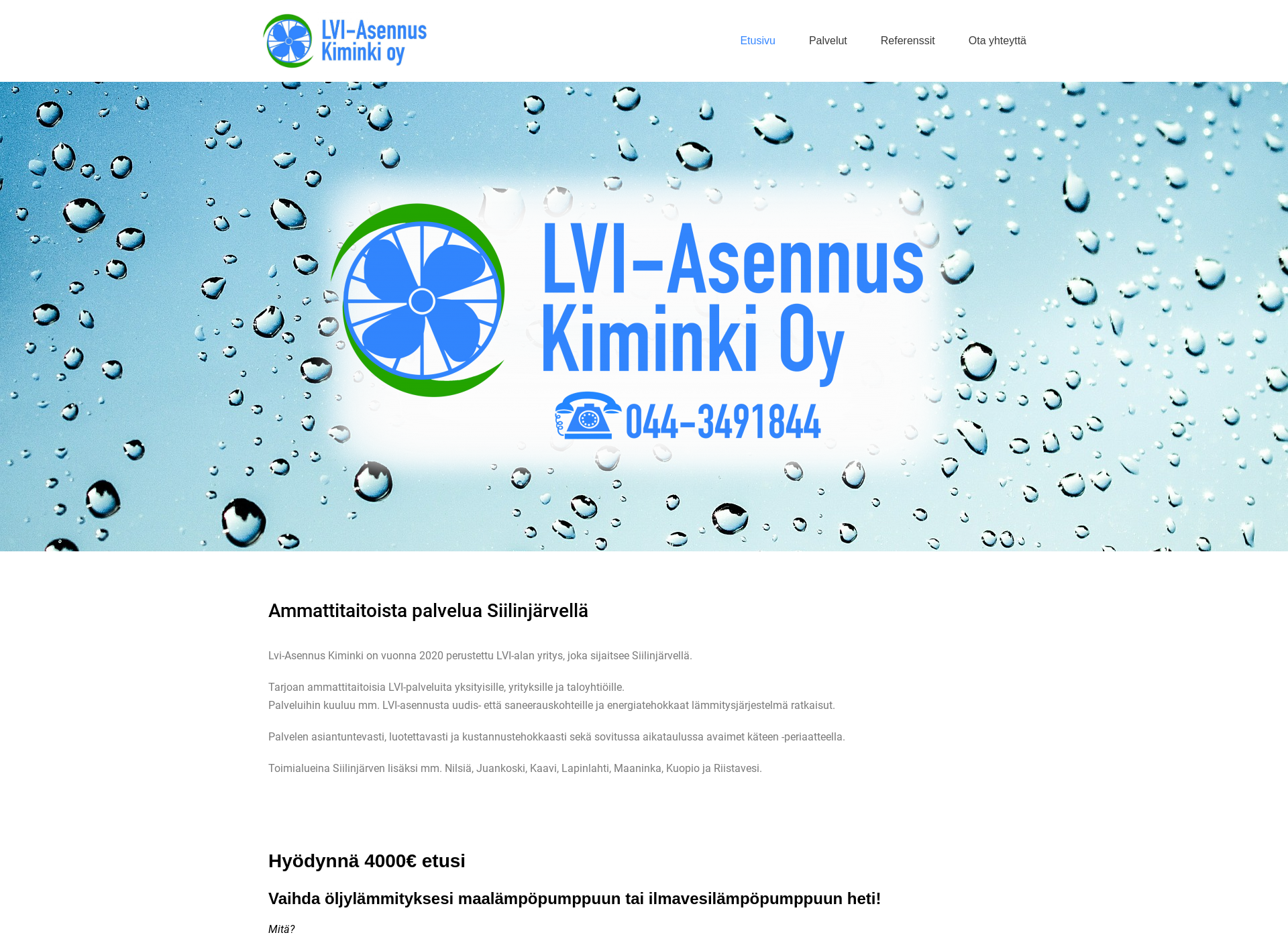 Skärmdump för lviasennuskiminki.fi